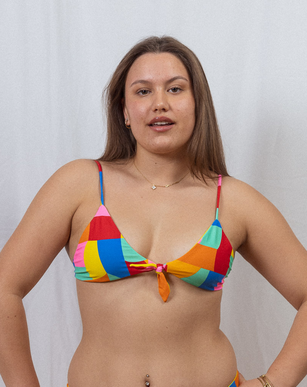 Triangle bikini top Paco - colourful made from Econyl by Tías &amp; Olives