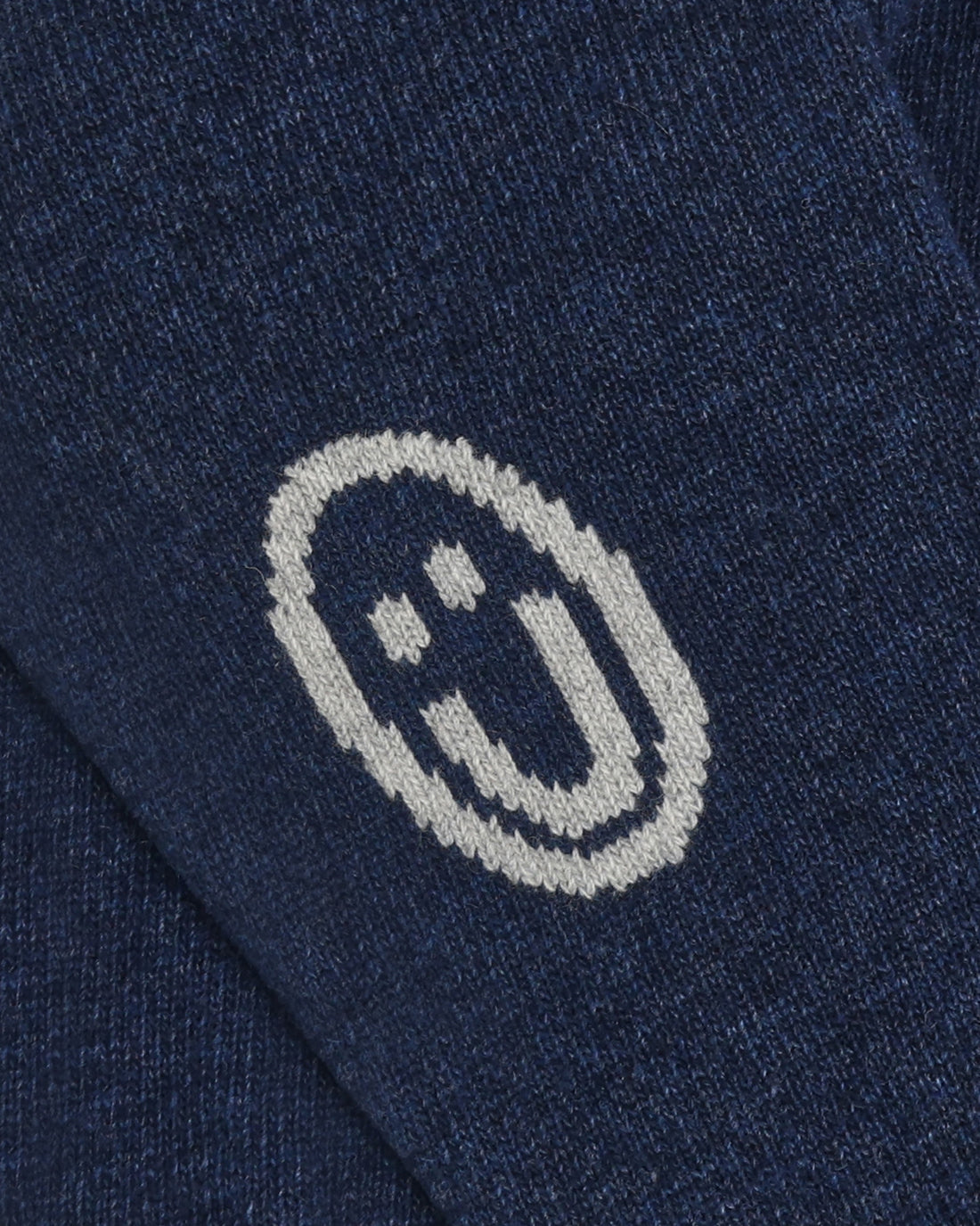 Dunkelblauer Strickpullover Smiling aus recycelter Wolle von Rotholz