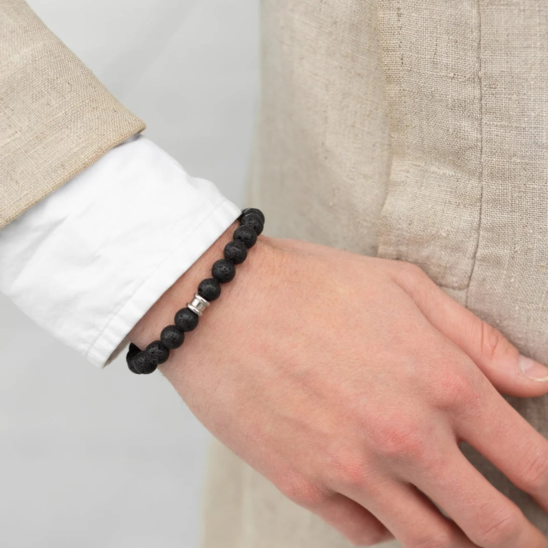 Men's bracelet Basic handmade lava colored by Steel &amp; Barnett