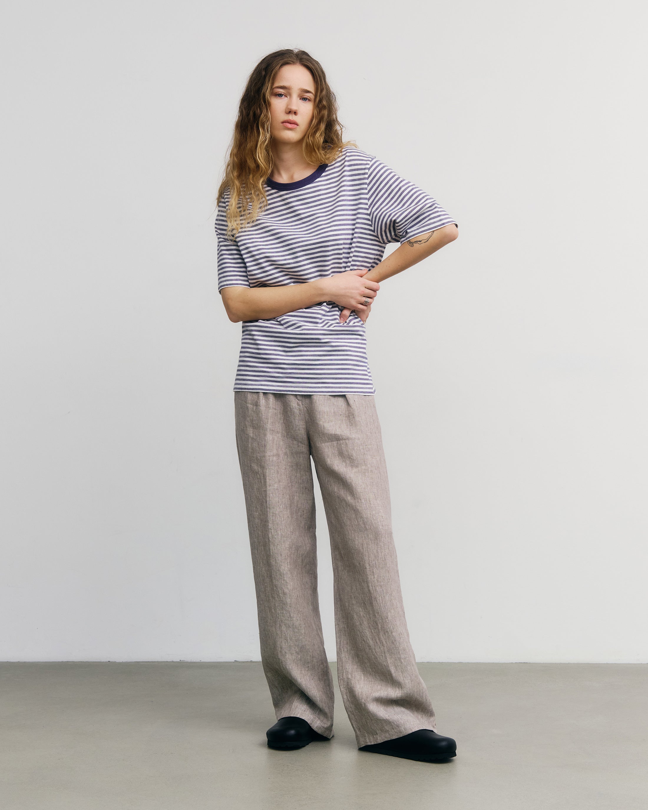 Blaues gestreiftes T-Shirt aus Bio-Baumwolle von Rotholz