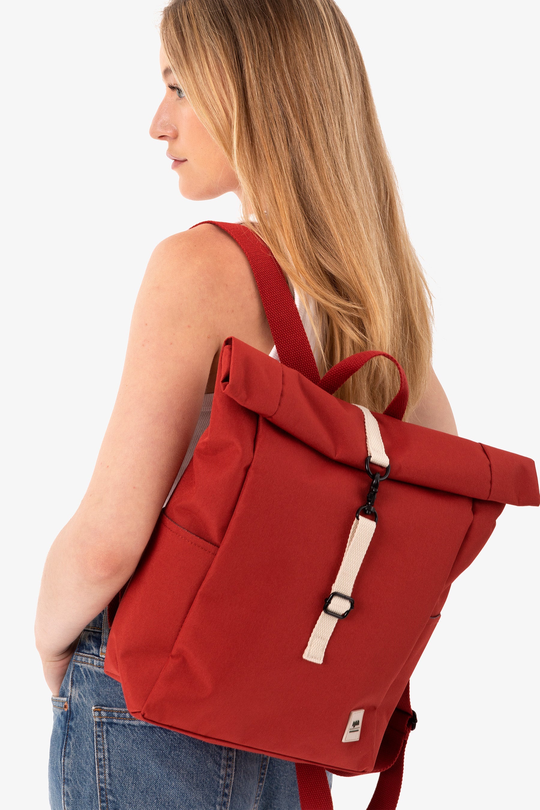 Roter Rucksack Roll Mini aus recyceltem PET von Lefrik
