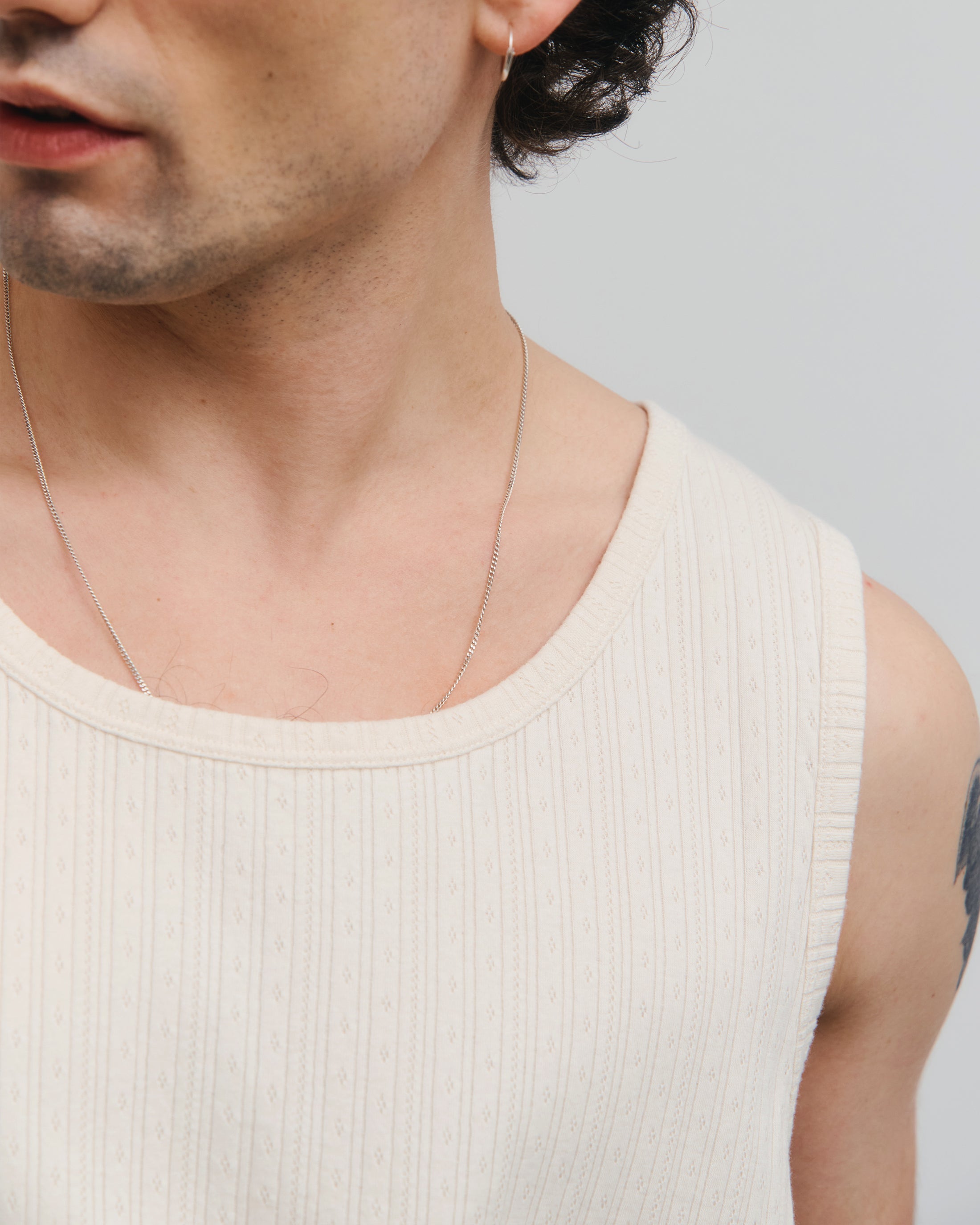 Rotholz organic cotton white ribbed top