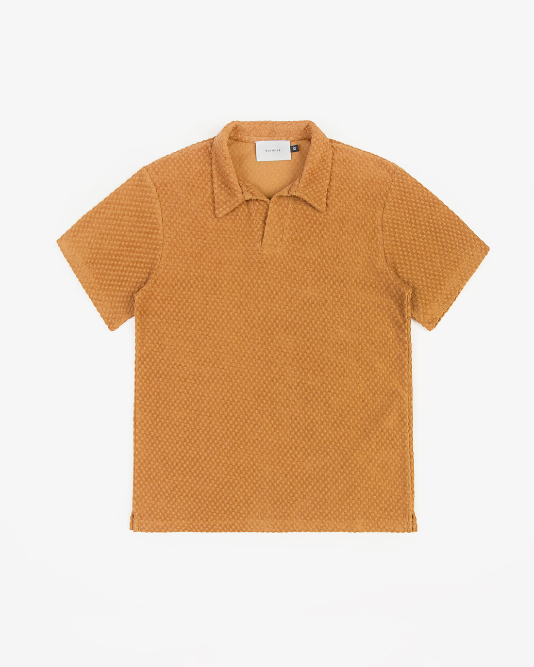 Caramel-colored organic cotton polo from Rotholz