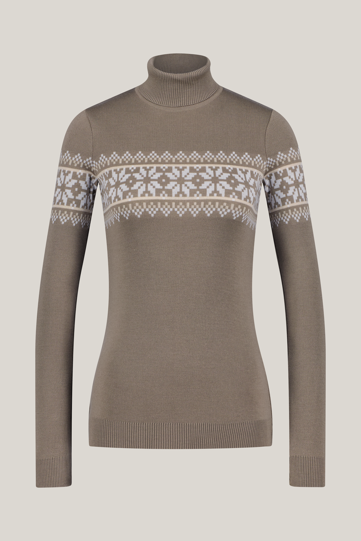 Rollkragenpullover Liv in beige aus Merino und Tencel von Tidløs