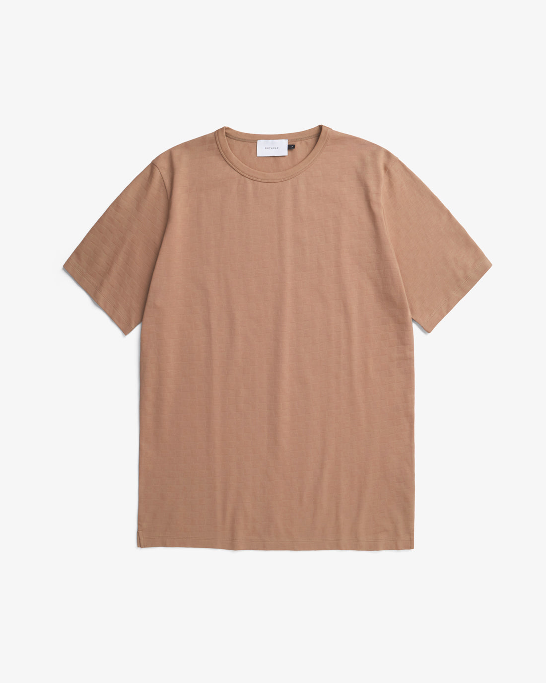 Caramel-colored T-shirt made of 100% organic cotton by Rotholz