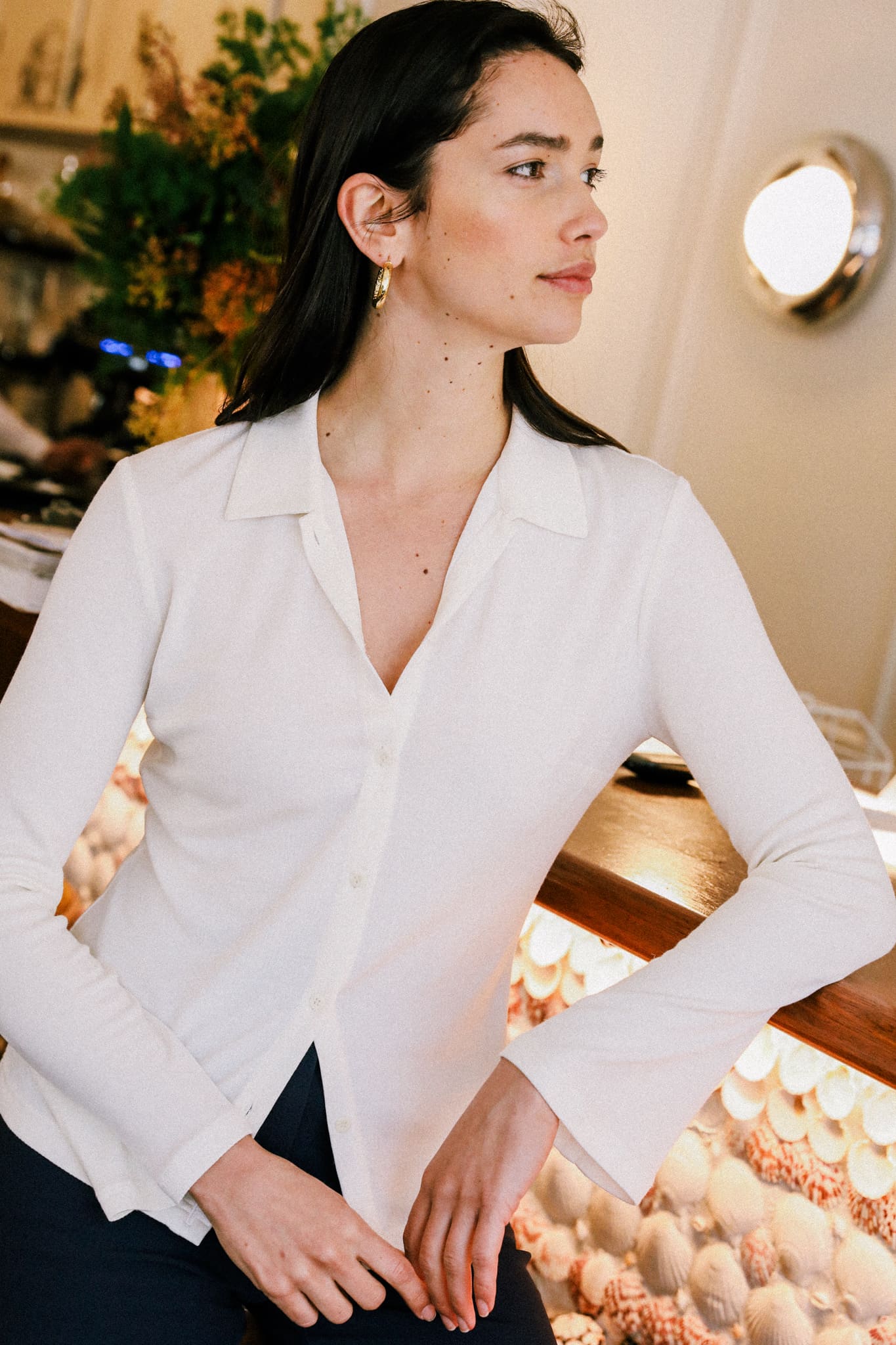 Beige Bluse Mélisse aus Tencel & Modal von Avani