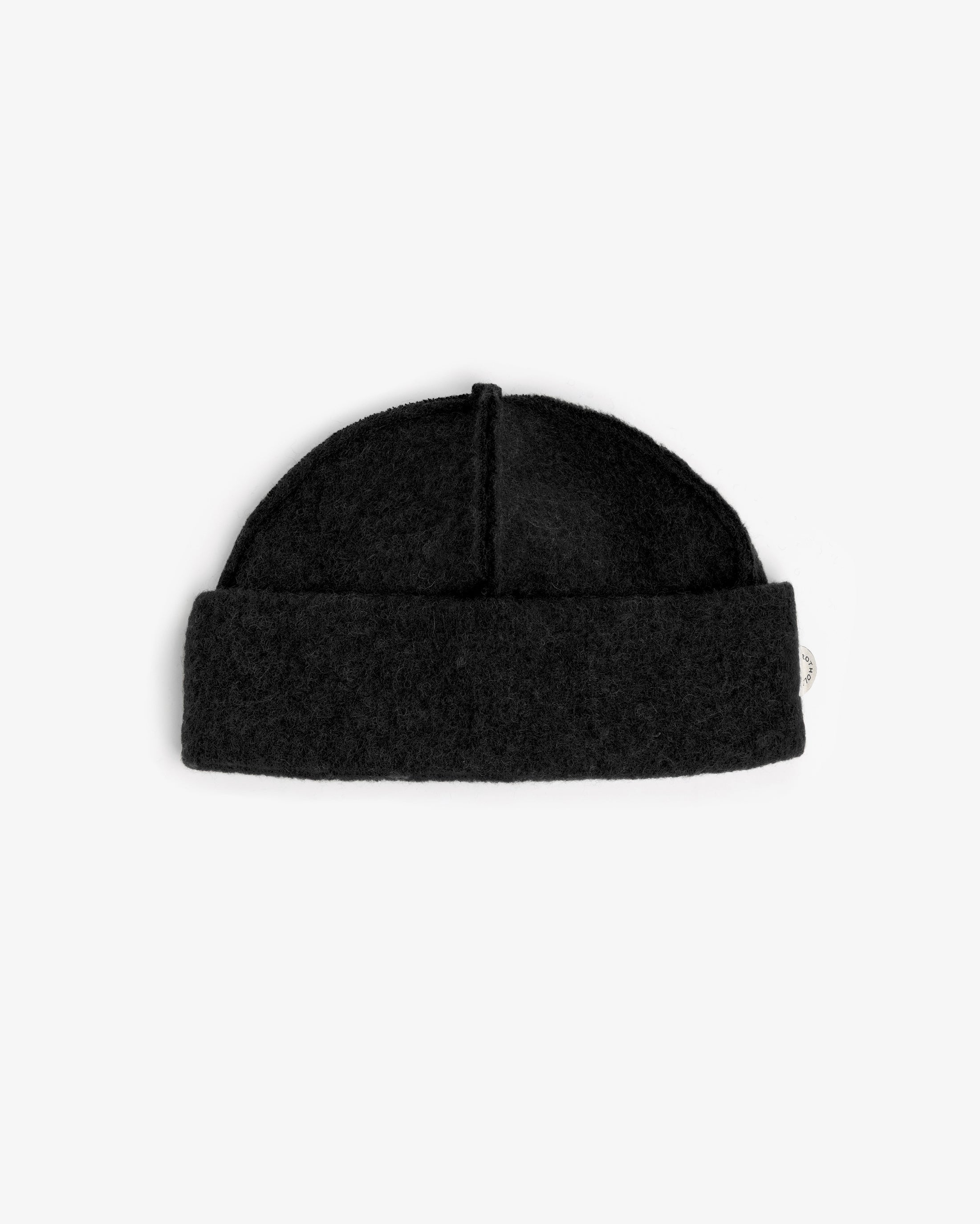 Schwarze Wollmütze Toque aus Bio-Wolle von Rotholz