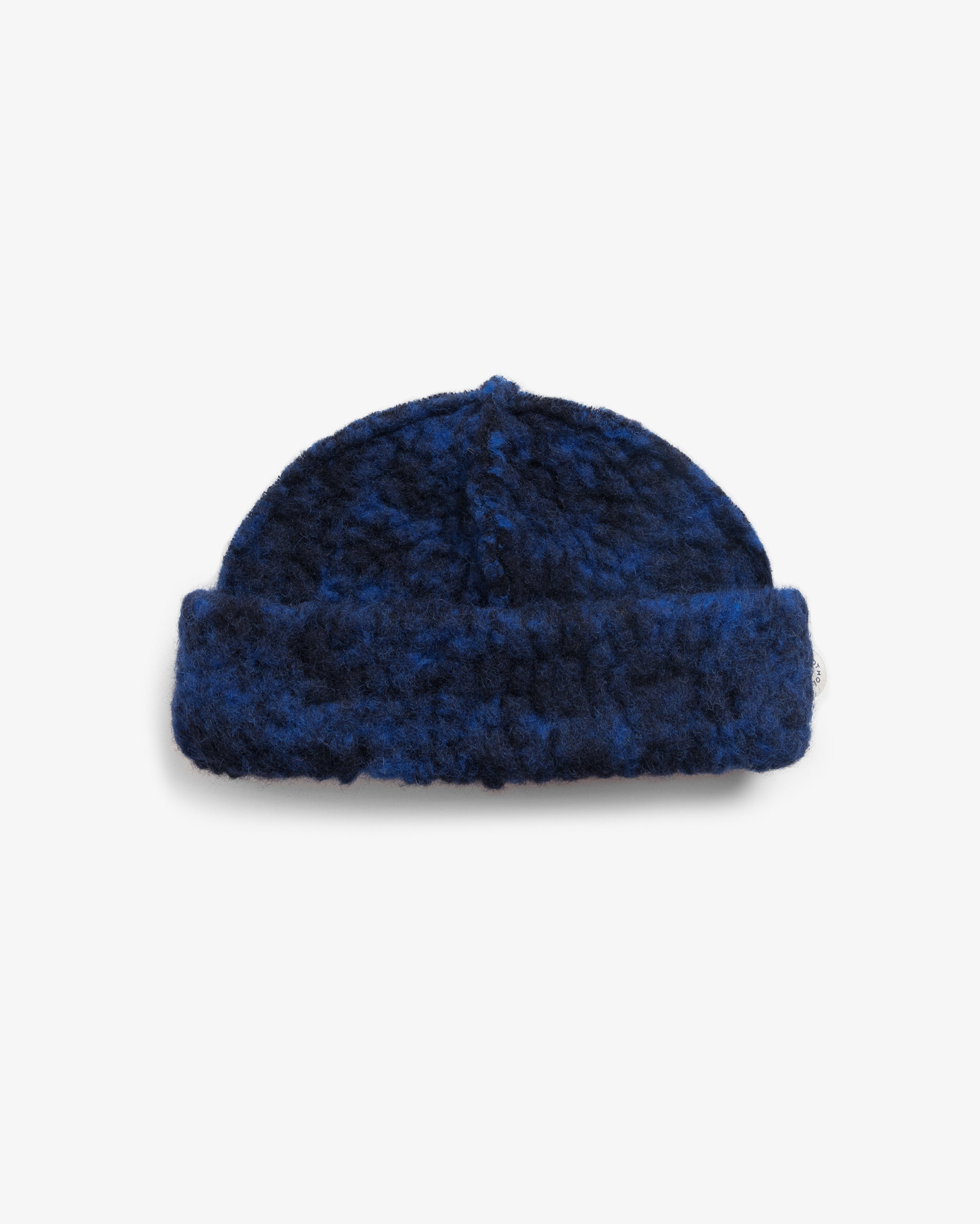 Blaue Sherpa Toque-Mütze aus Bio-Wolle von Rotholz