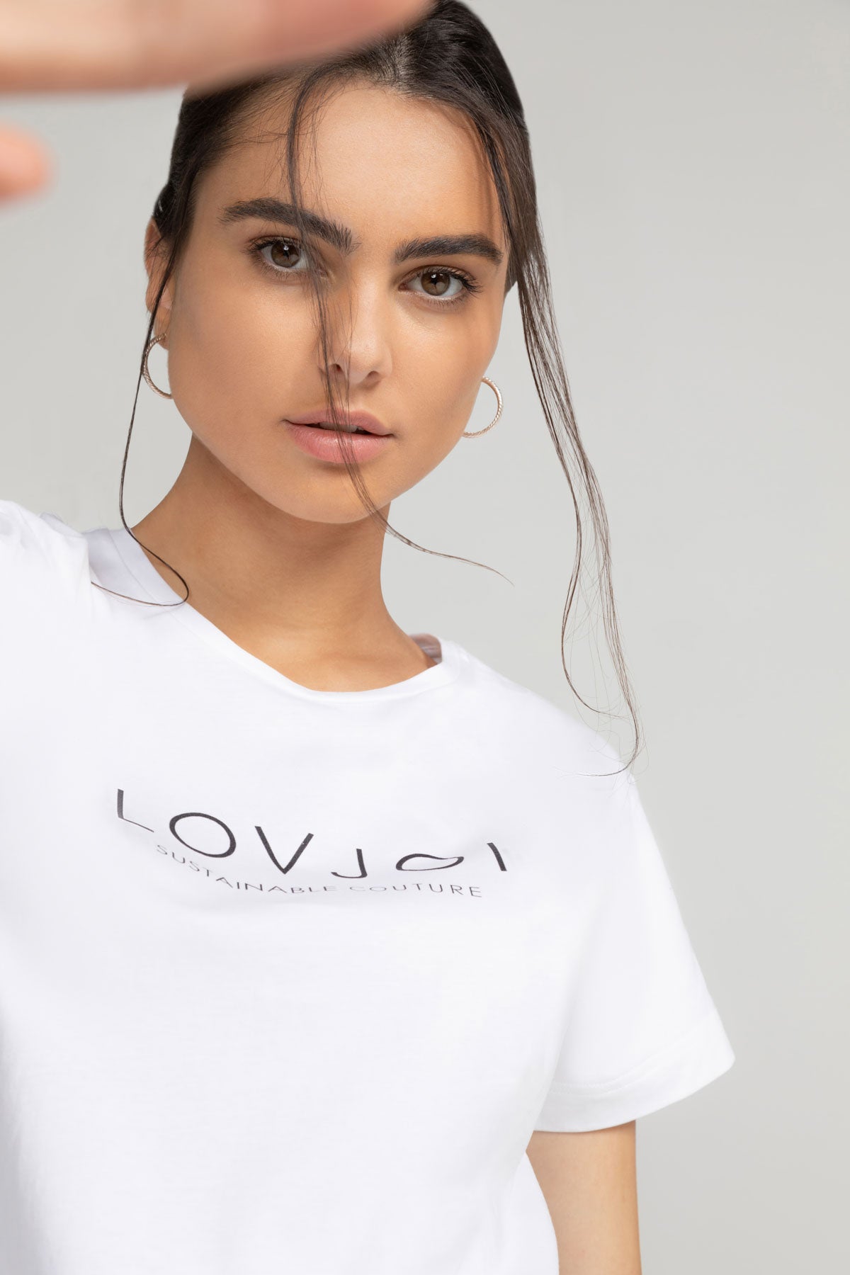 T-shirt LOVJOI logo in white from LOVJOI made of organic cotton