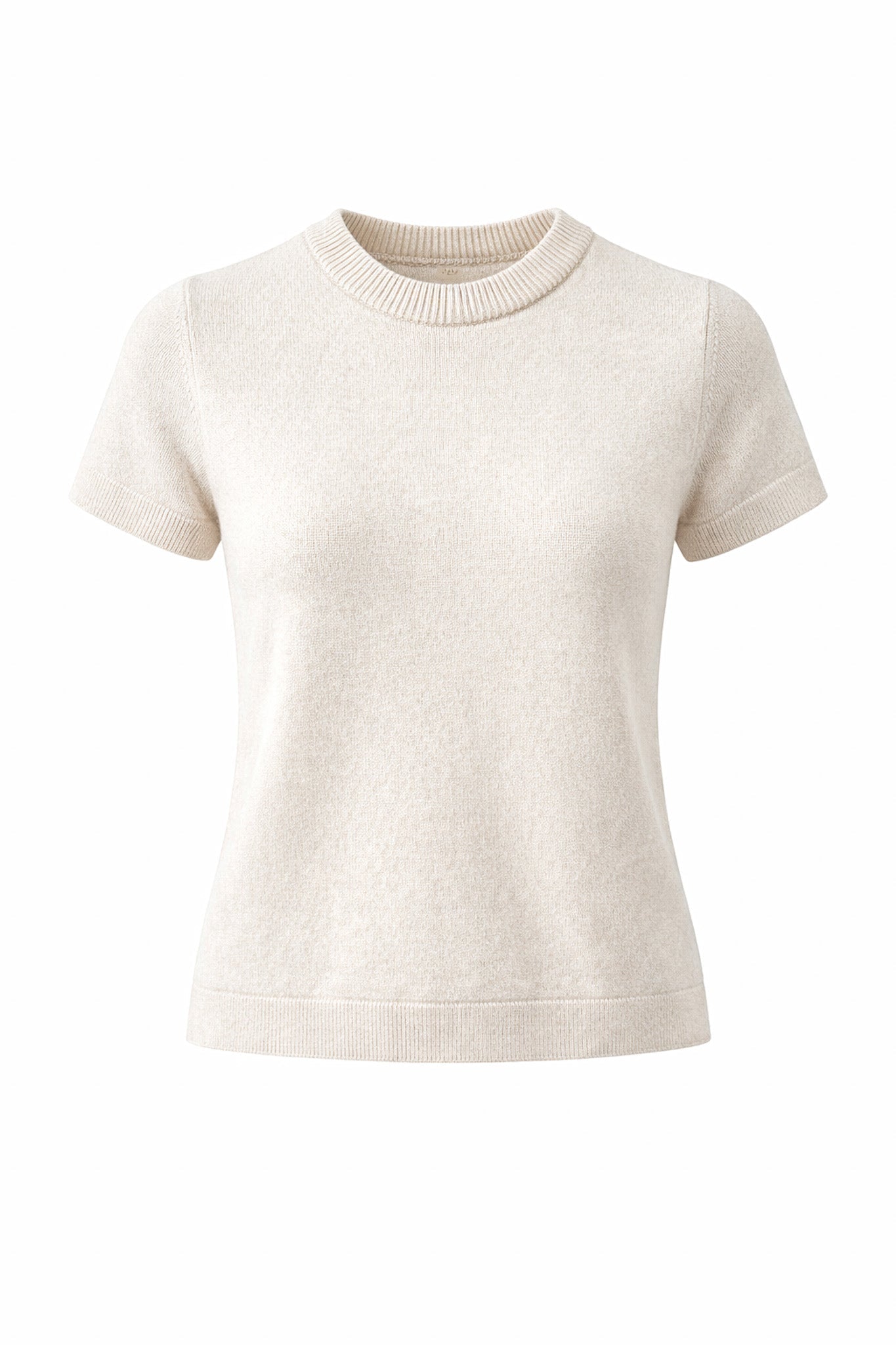 Ecru T-Shirt Vera aus Bio-Baumwolle & recyceltem Kaschmir von Pura Clothing