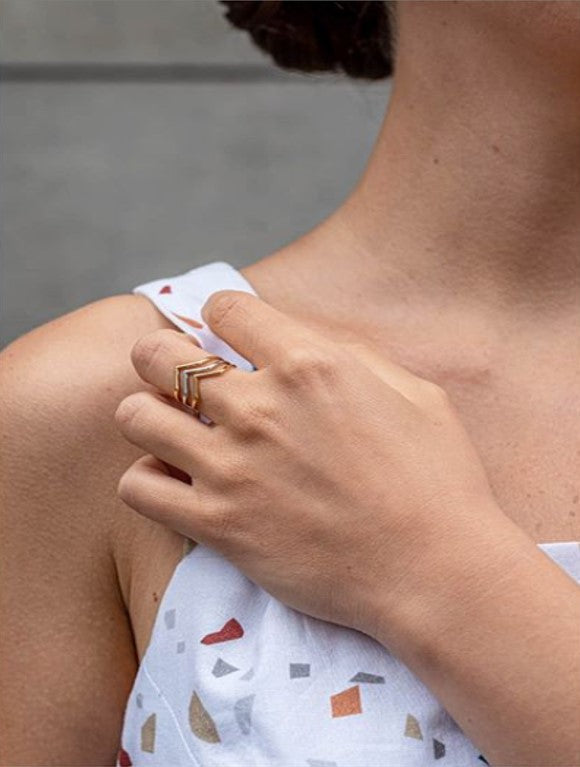 Ring V made of silver by V Design Lab