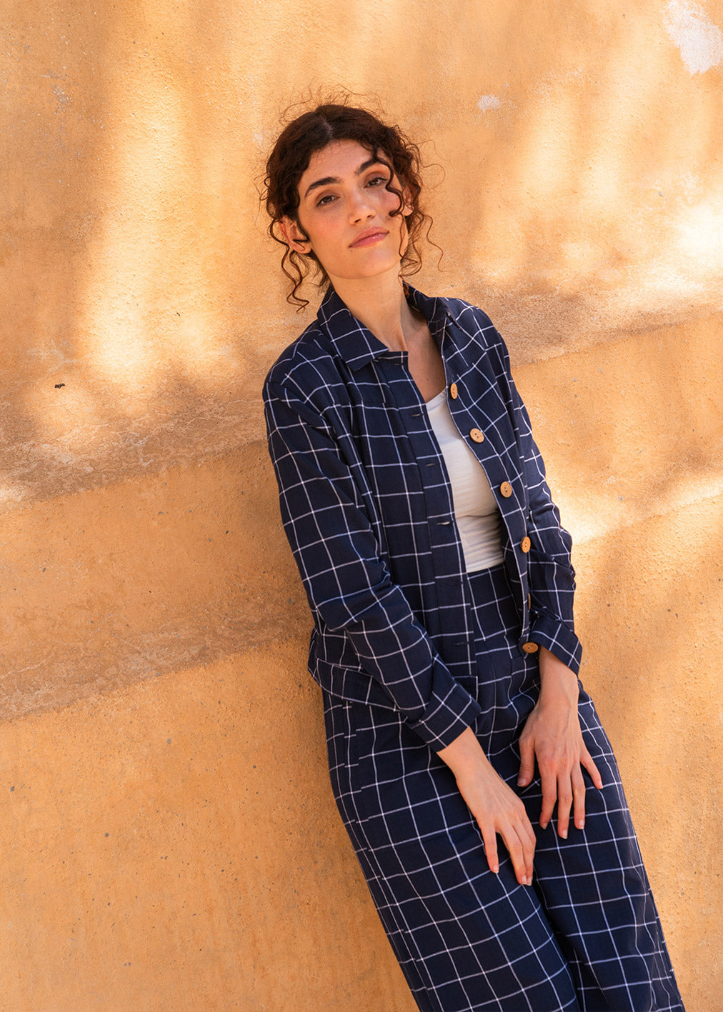 Komana Jacke Leigh Organic Cotton Blue Check