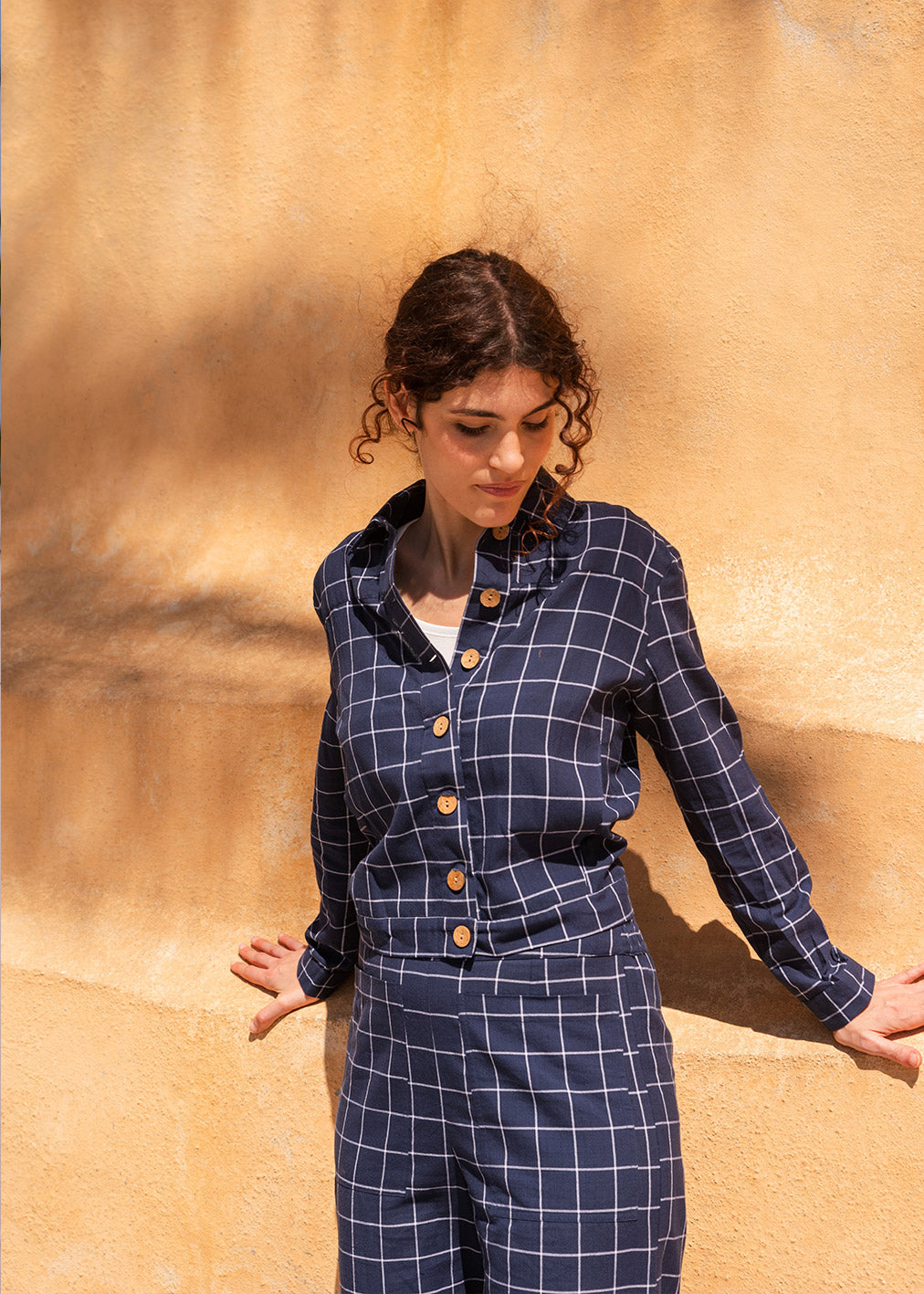 Komana Jacke Leigh Organic Cotton Blue Check