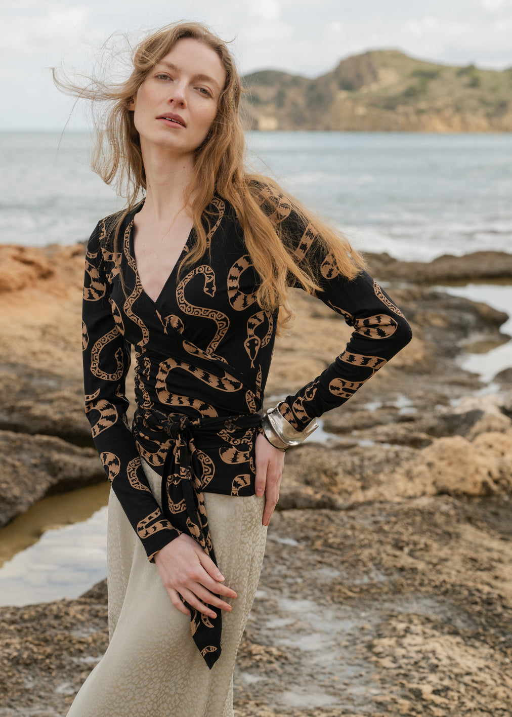 Komana Black Medusa Ballet Cardigan in Lyocell