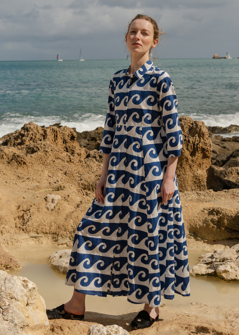 Robe Cilla imprimé Ocean Block de Komana
