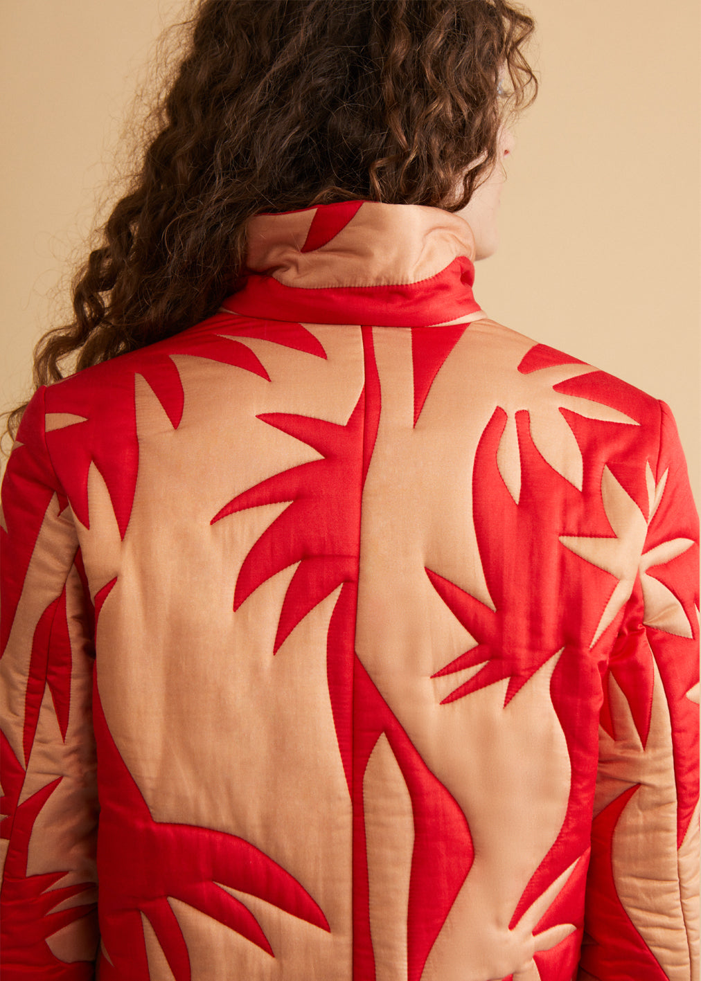 Veste Rocket Red Palm Gold en coton biologique et Peace Silk par KOMANA