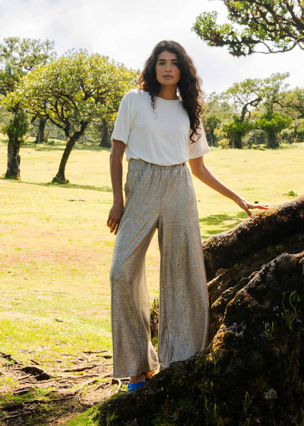 Glitzer Hose Milan Desert Disco aus recyceltem Polyster von Komana