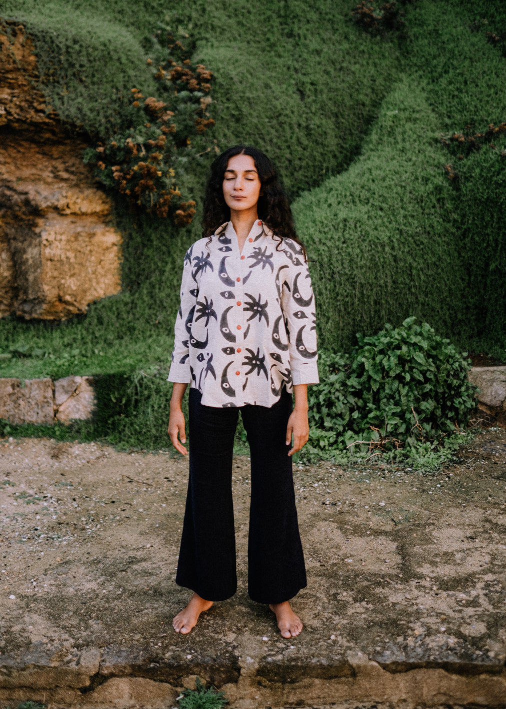 Aubrey Shirt Twinkle Block Print KOMANA