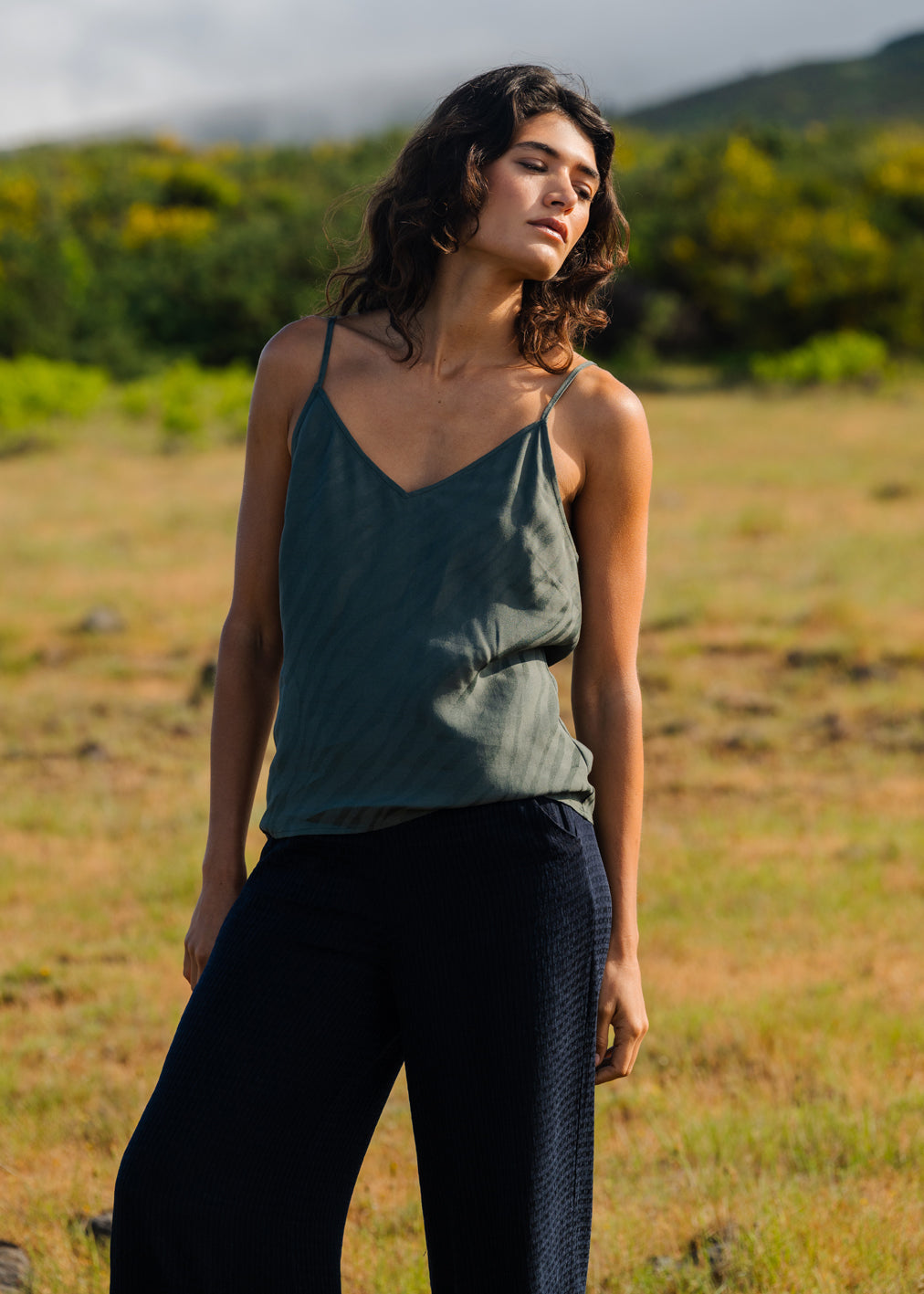 Pantalon Leo Cupro Jacquard Nightfall de Komana