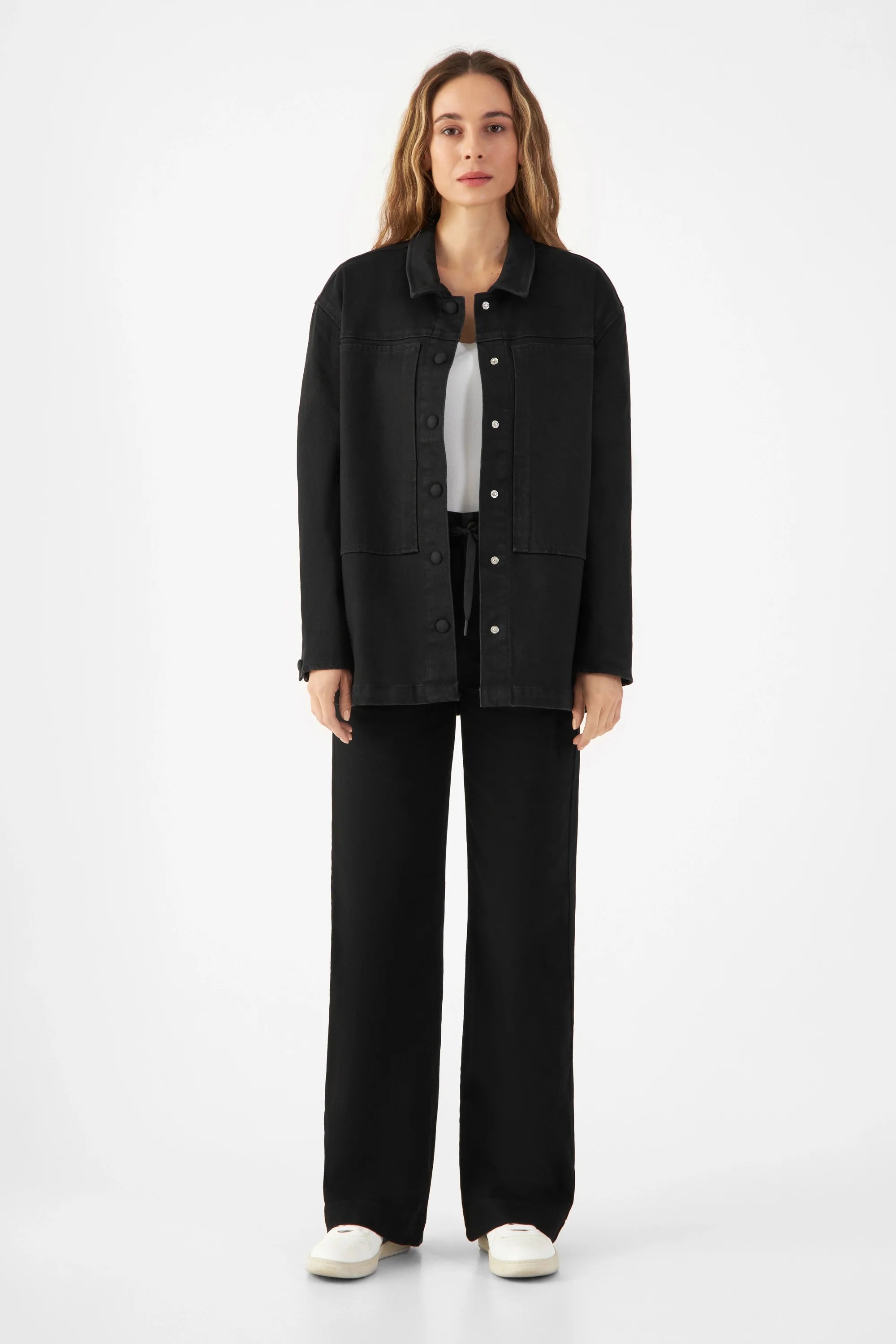 Schwarze Soft Denim Jacke Quiet aus Lyocell Tencel von Dawn Denim