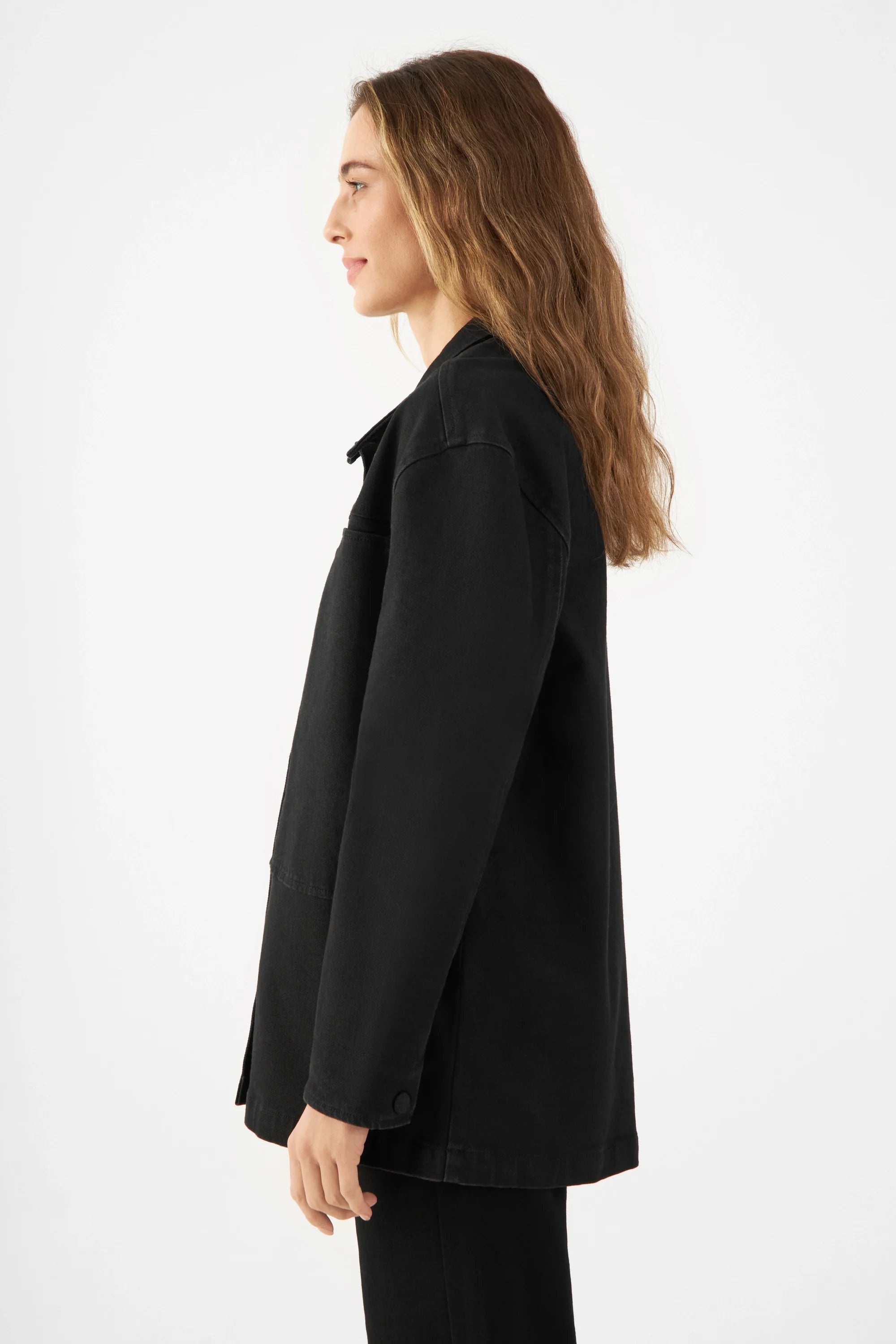 Schwarze Soft Denim Jacke Quiet aus Lyocell Tencel von Dawn Denim
