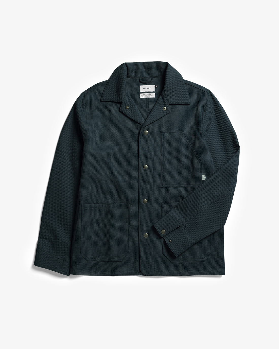 Veste Waffle légère bleu foncé en coton 100% biologique de Rotholz