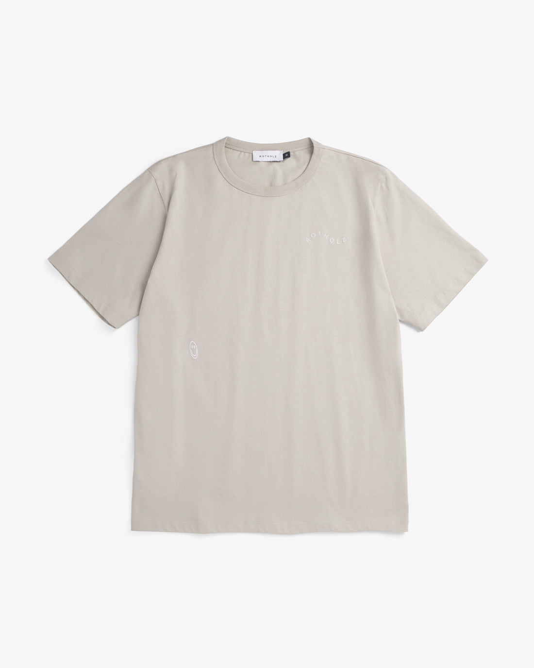 Graubeiges T-Shirt Wavy Logo aus 100% Bio-Baumwolle von Rotholz