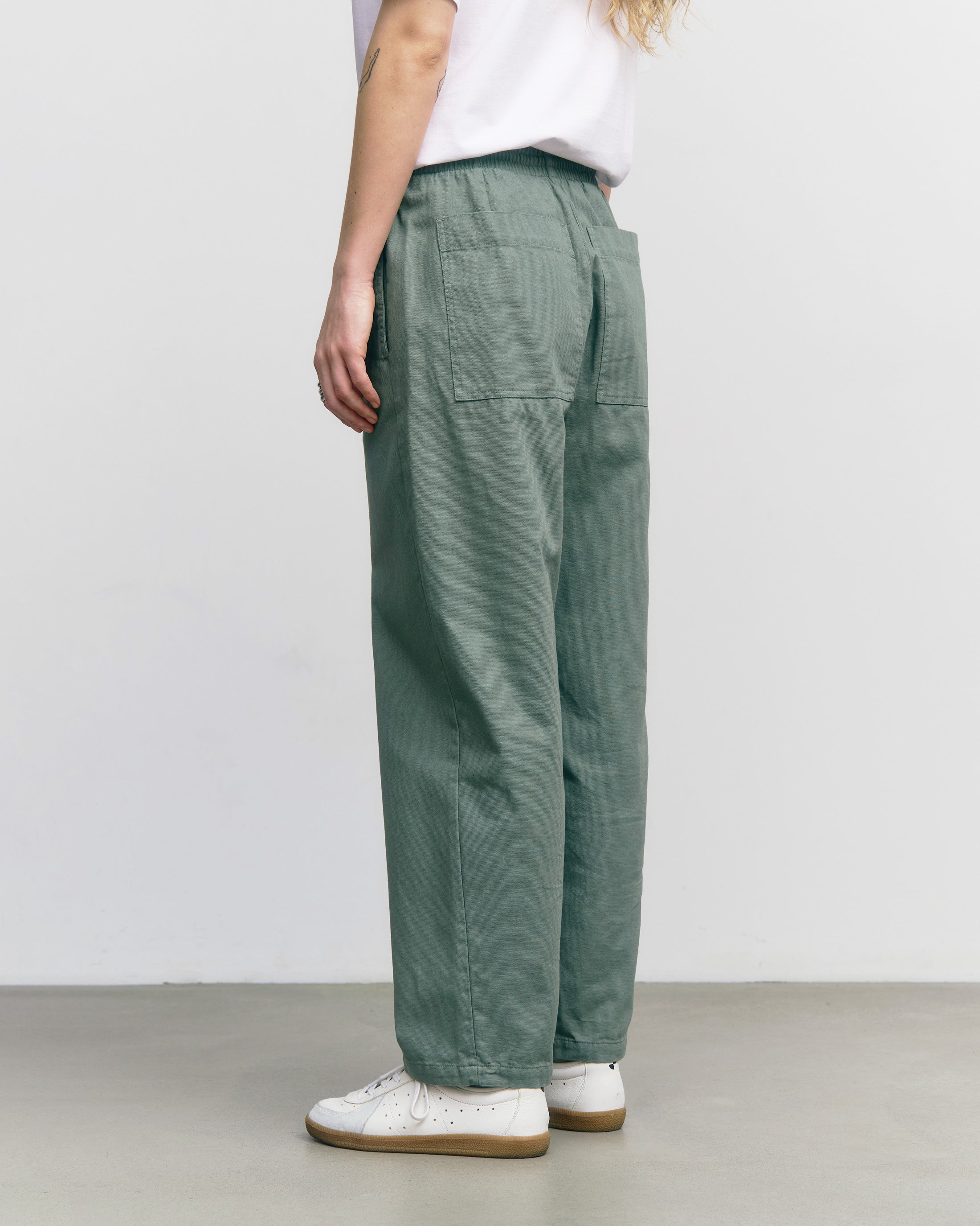 Rotholz organic cotton green trousers