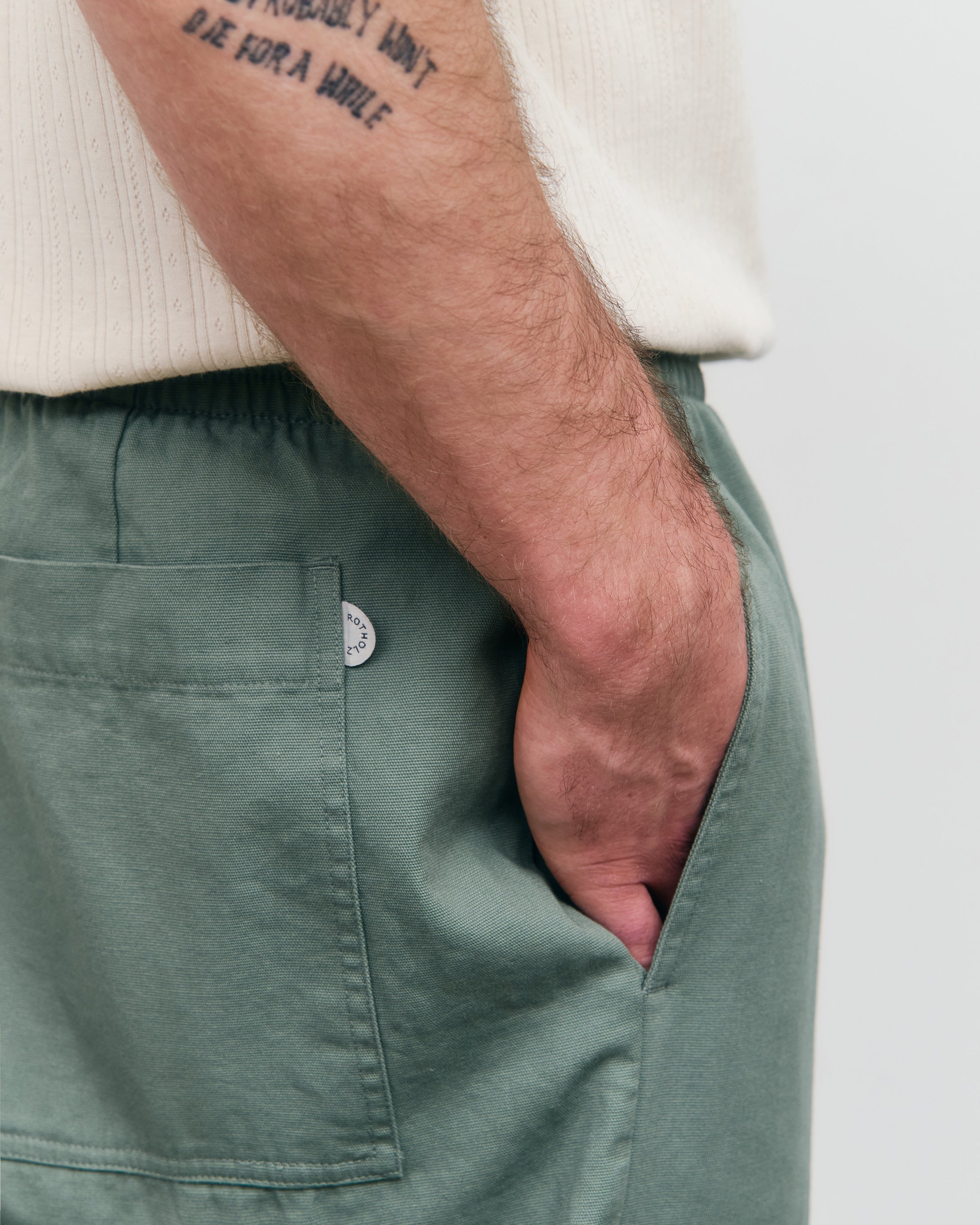 Pantalon vert en coton biologique Rotholz
