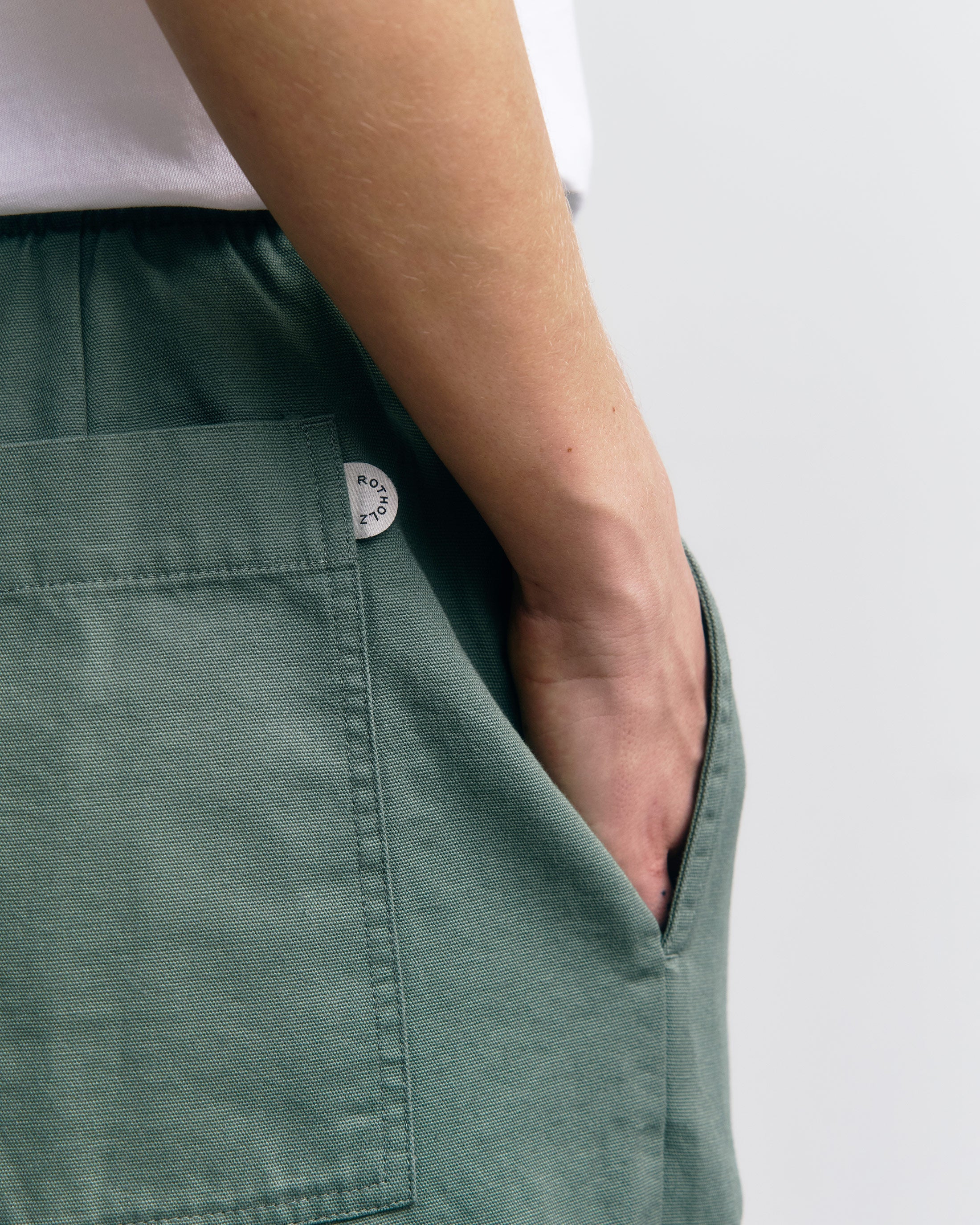 Rotholz organic cotton green trousers