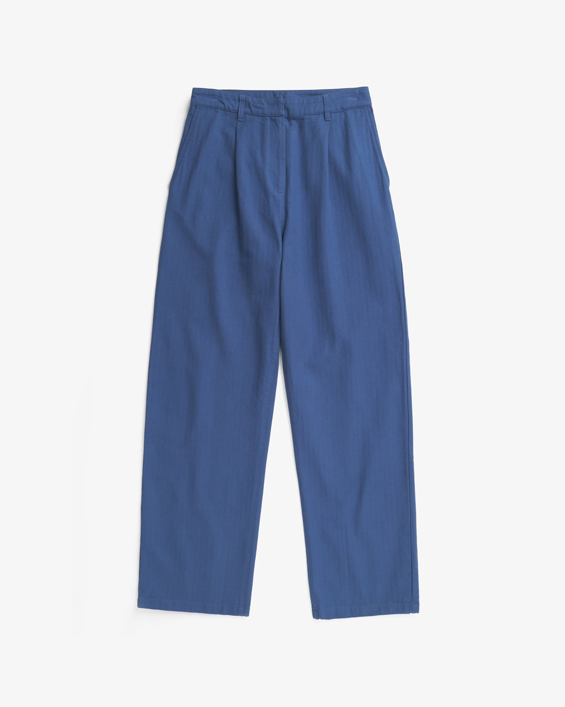 Blue high waist pants made from 100% organic cotton by Rotholz