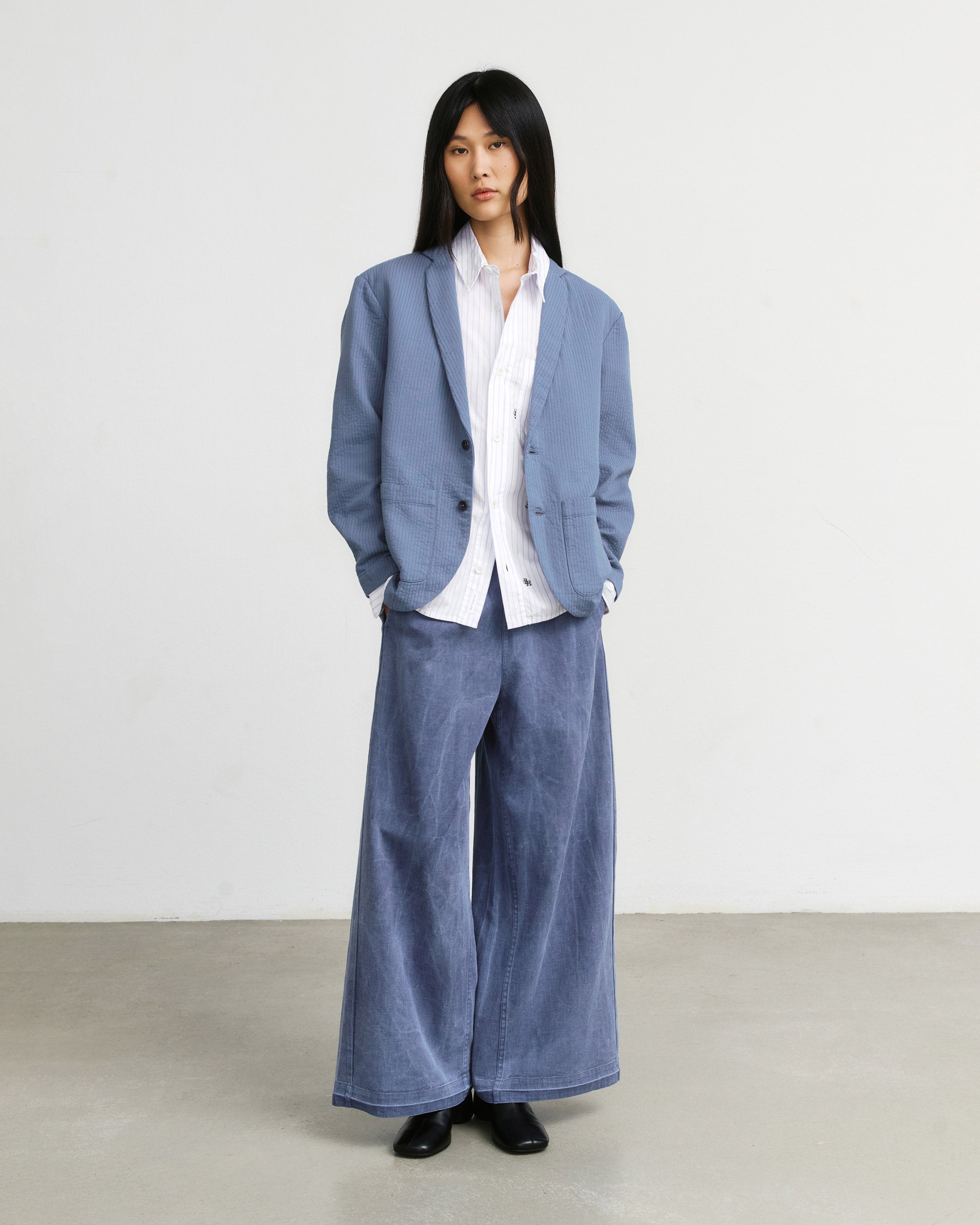 Hellblauer Blazer Workwear aus Bio-Baumwolle von Rotholz