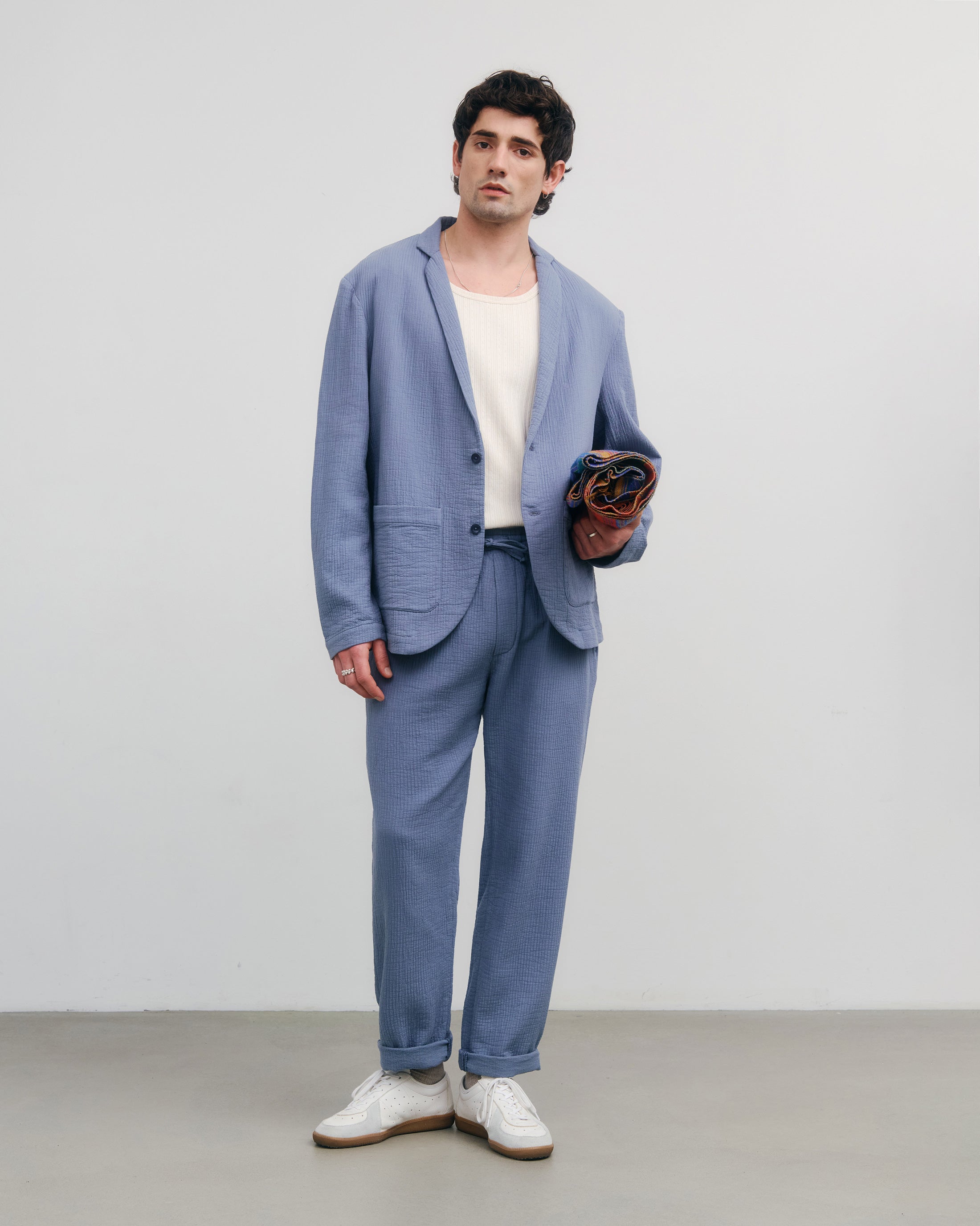 Hellblauer Blazer Workwear aus Bio-Baumwolle von Rotholz