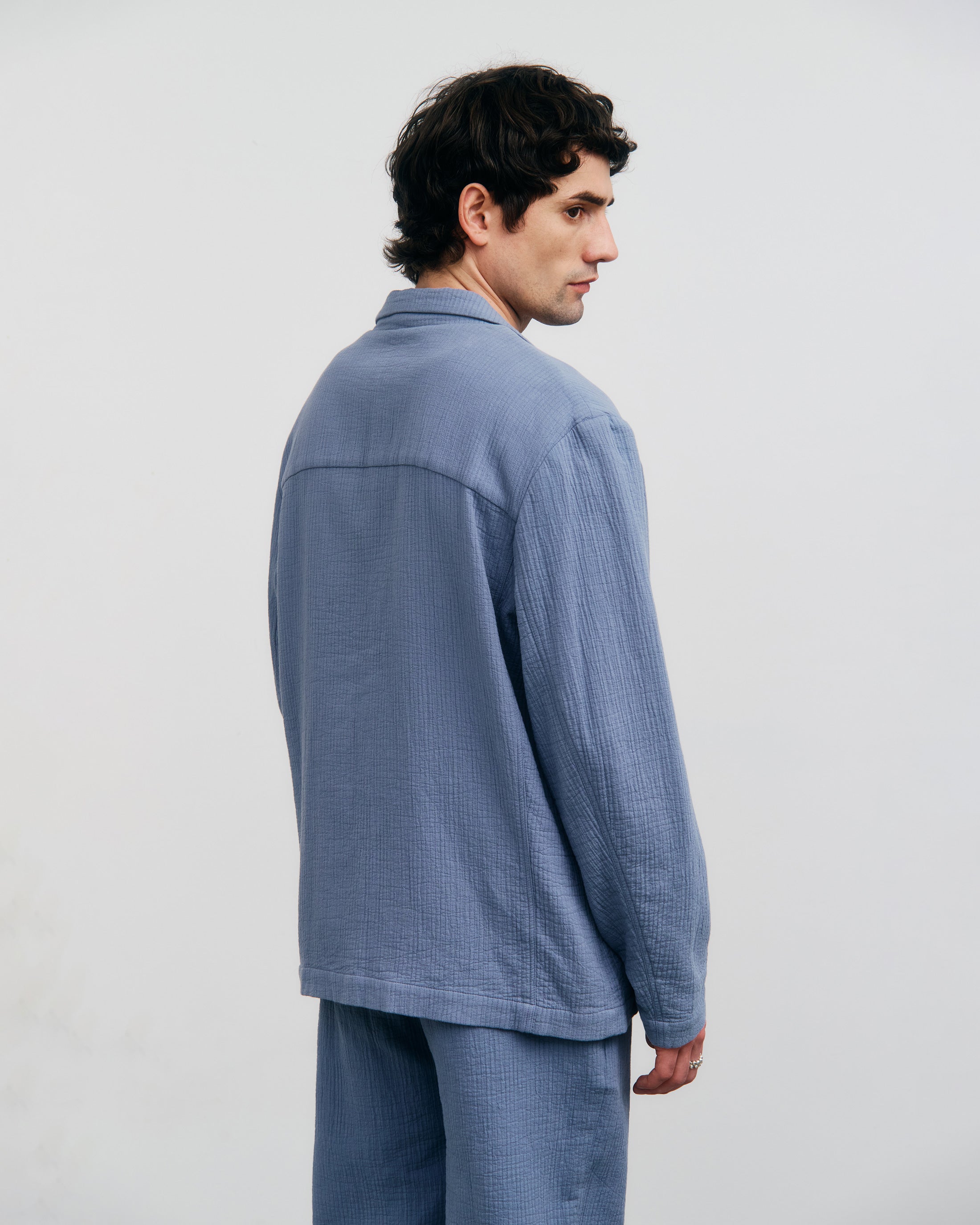 Hellblauer Blazer Workwear aus Bio-Baumwolle von Rotholz