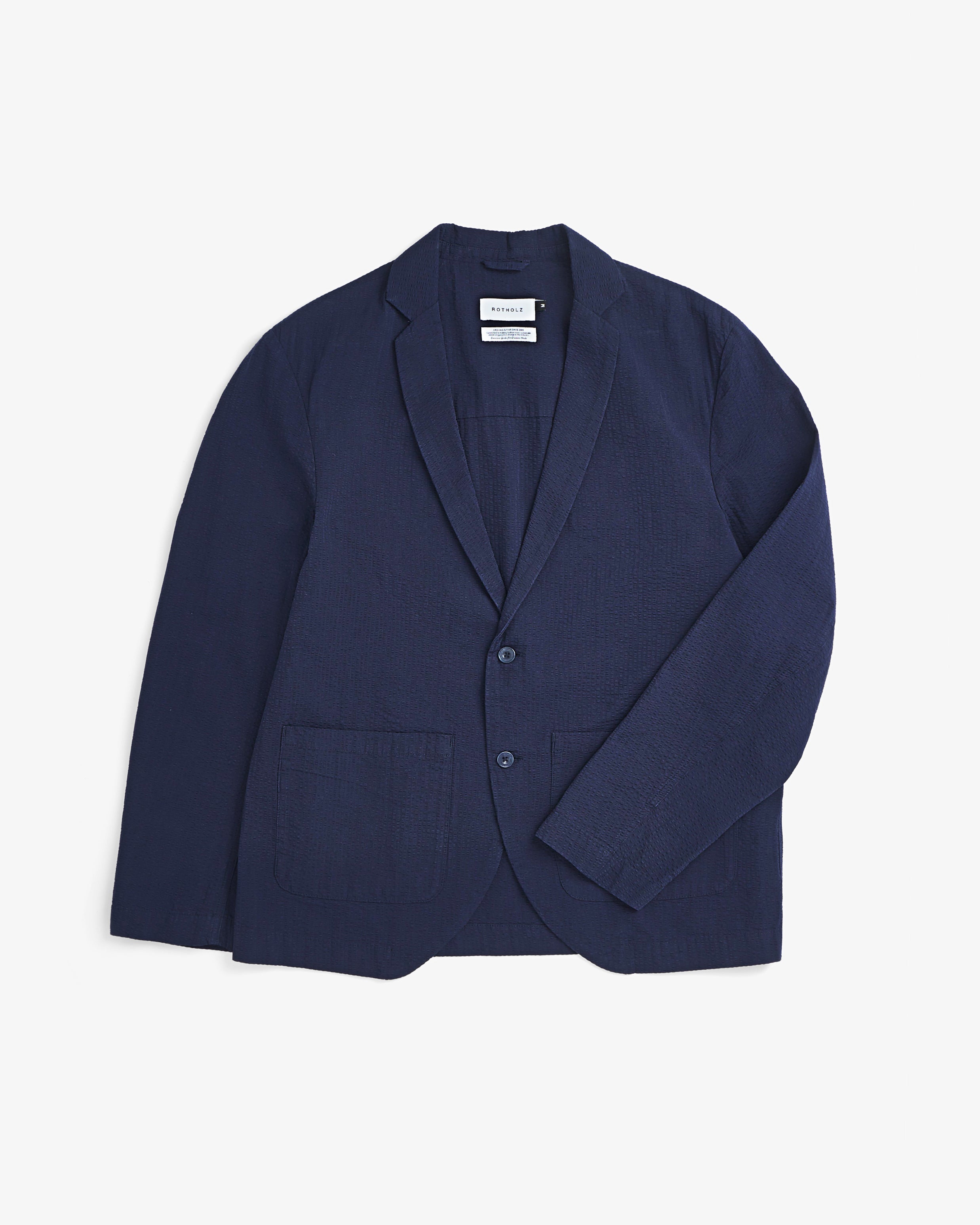 Dunkelblauer Blazer aus 100% Bio-Baumwolle von Rotholz