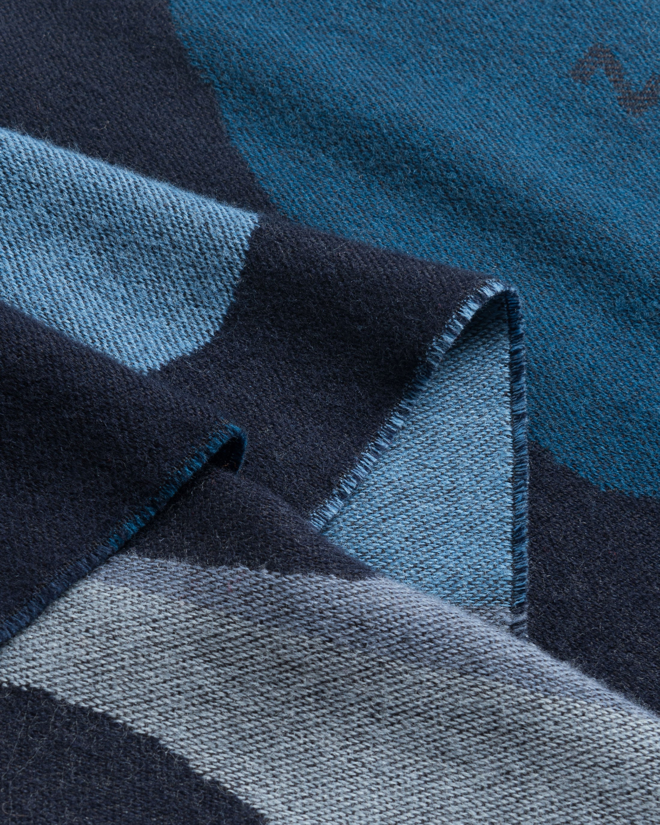 Blauer Schal Bubbles aus Merinowolle von Rotholz