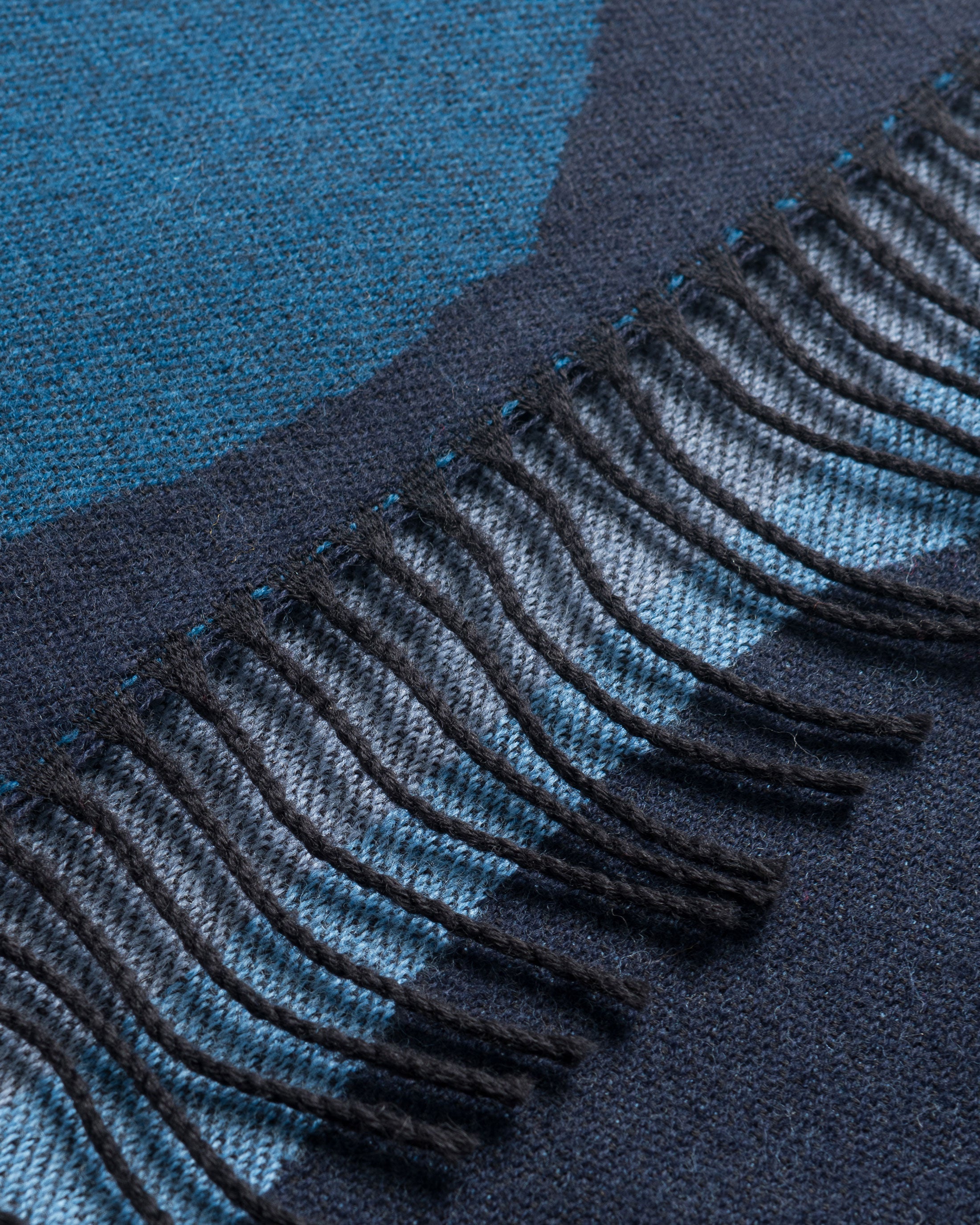 Blauer Schal Bubbles aus Merinowolle von Rotholz