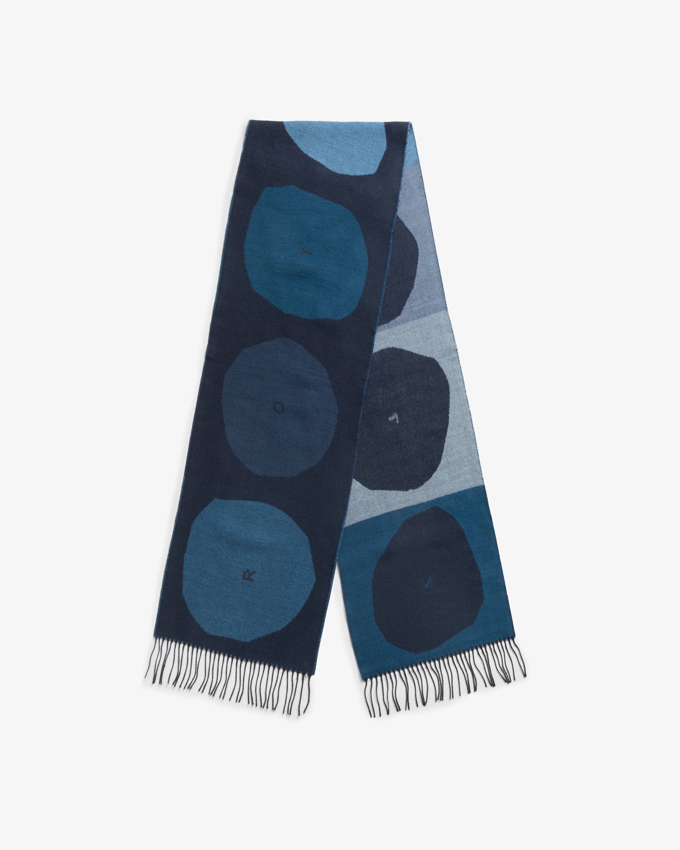 Blauer Schal Bubbles aus Merinowolle von Rotholz