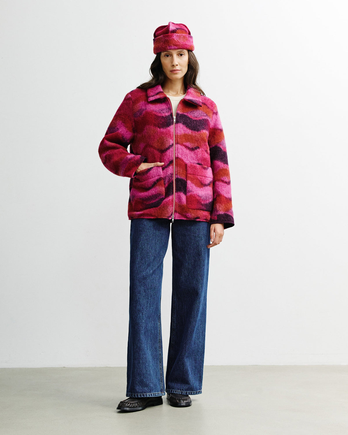 Workwear Jacke Wollmischung (Bio Wolle und Bio Baumwolle) in Wavy Pink von Rotholz