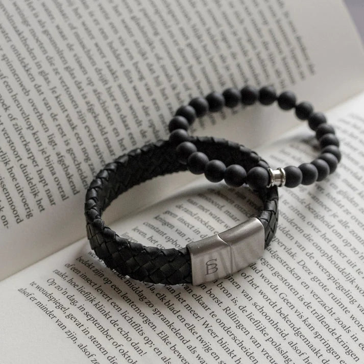 Men's bracelet Basic handmade in matt black from Steel &amp; Barnett