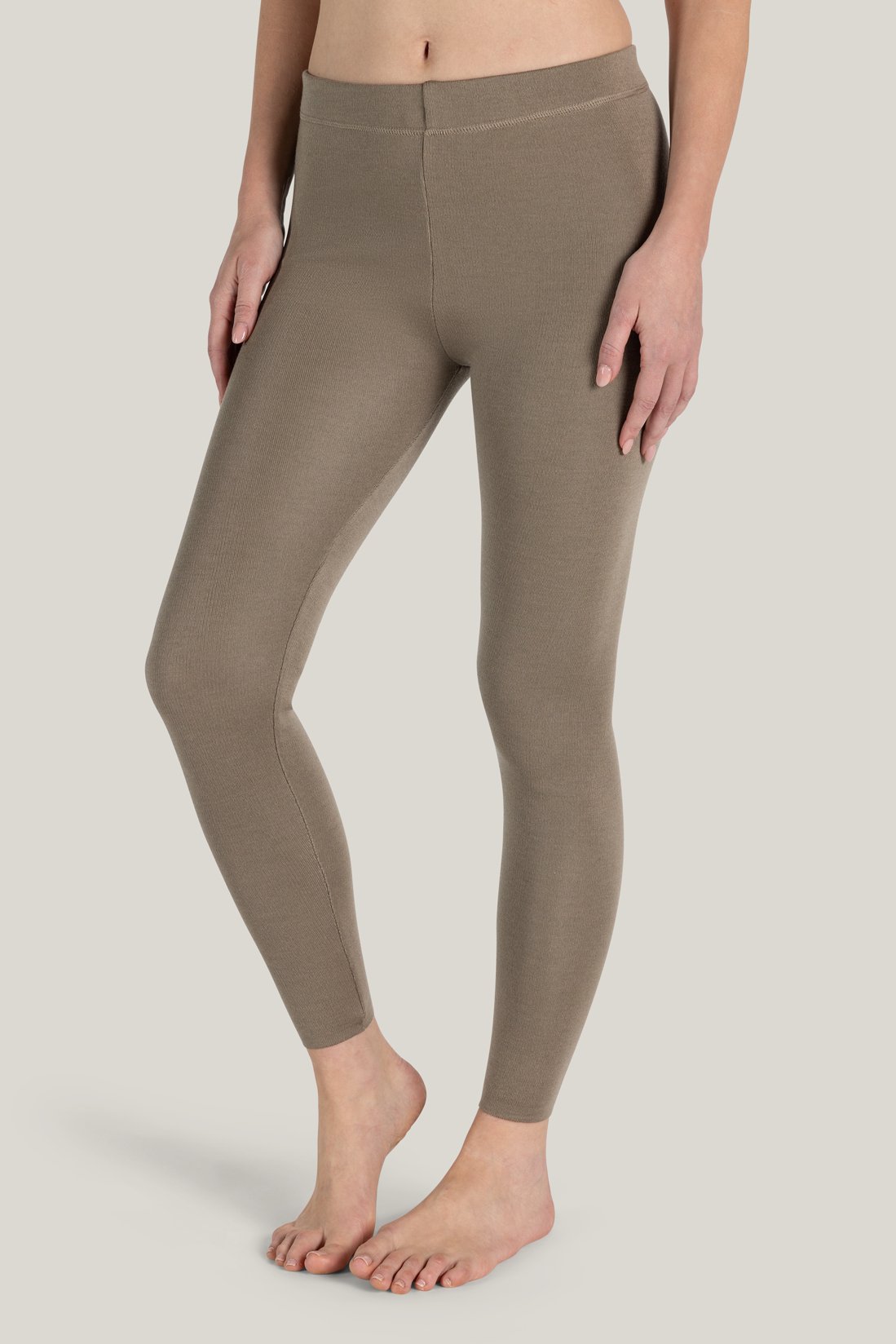 Leggings Astrid en beige en mérinos et Tencel de Tidløs