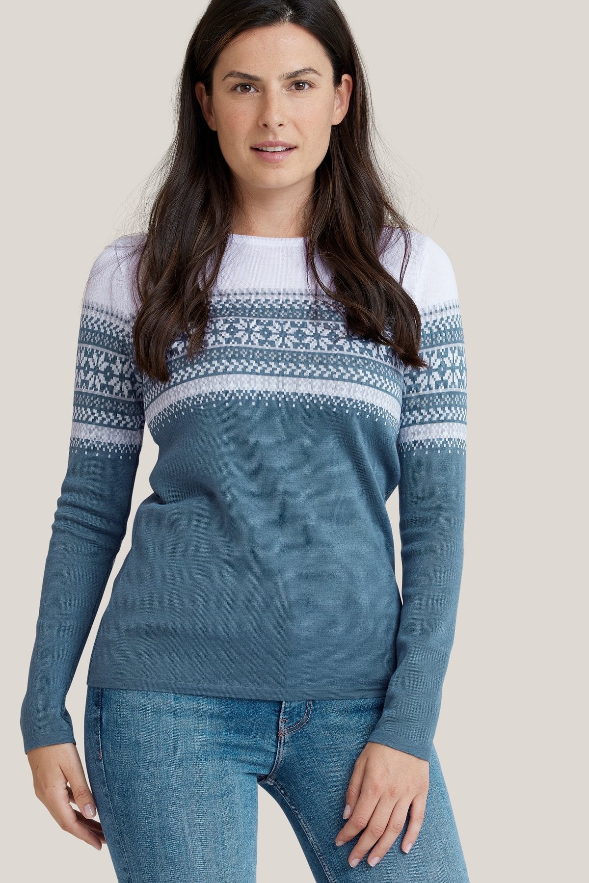 Gray-blue Astrid sweater made of Merino &amp; Tencel from Tidløs