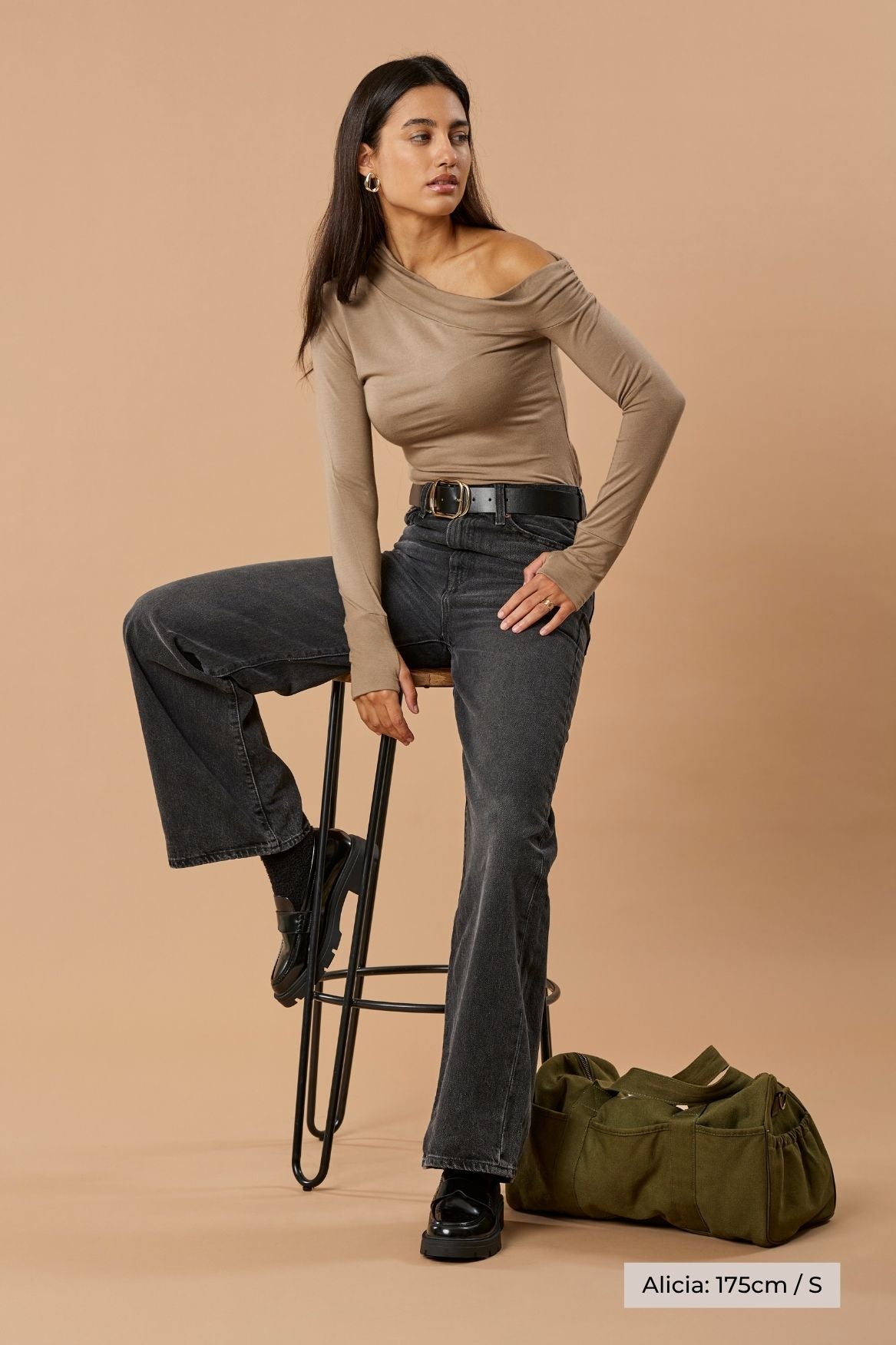 Asymmetrical Longsleeve Micro Modal – Taupe Brown von Sarah Soleigh