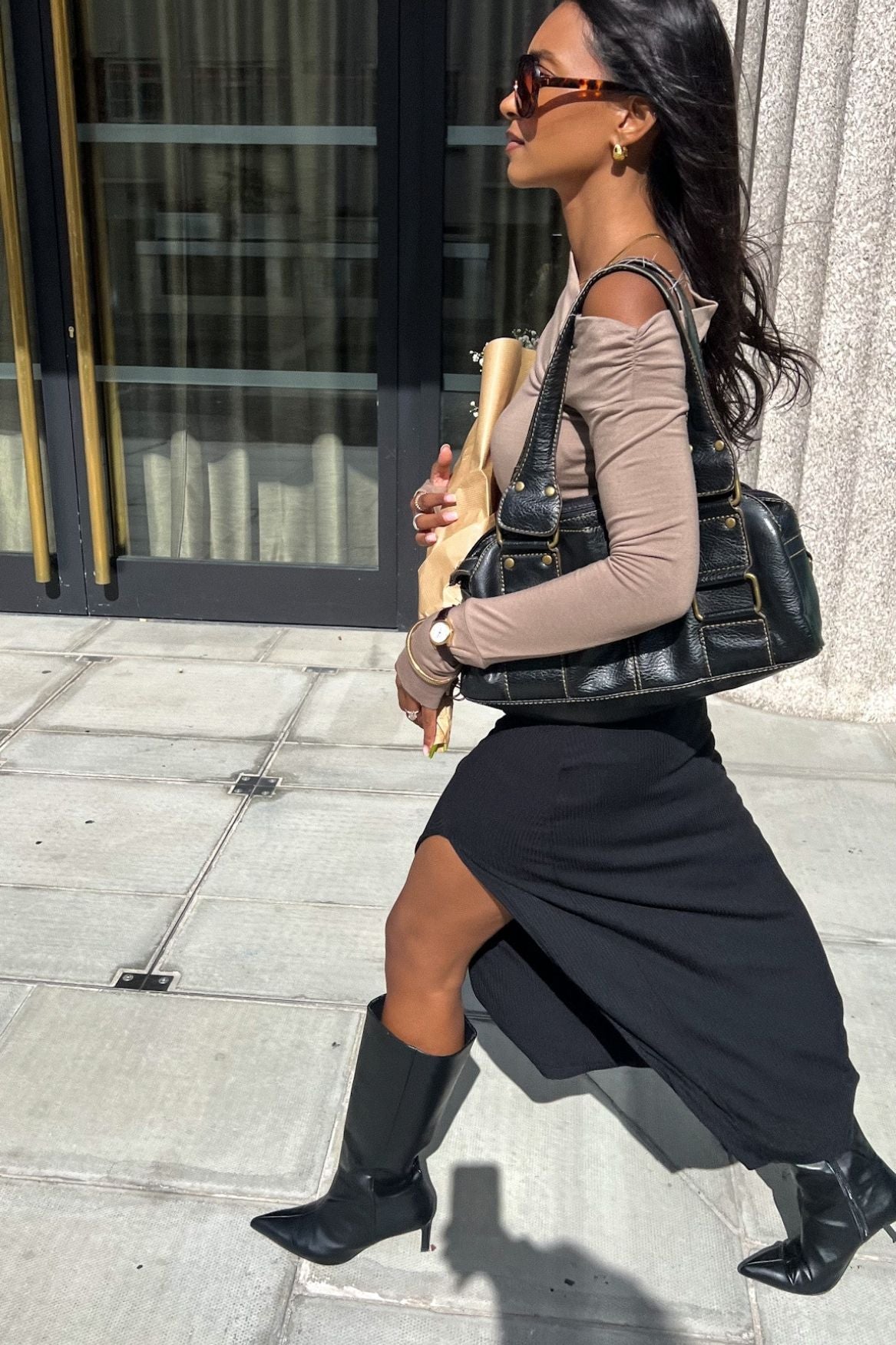 Asymmetrical Longsleeve Micro Modal – Taupe Brown von Sarah Soleigh