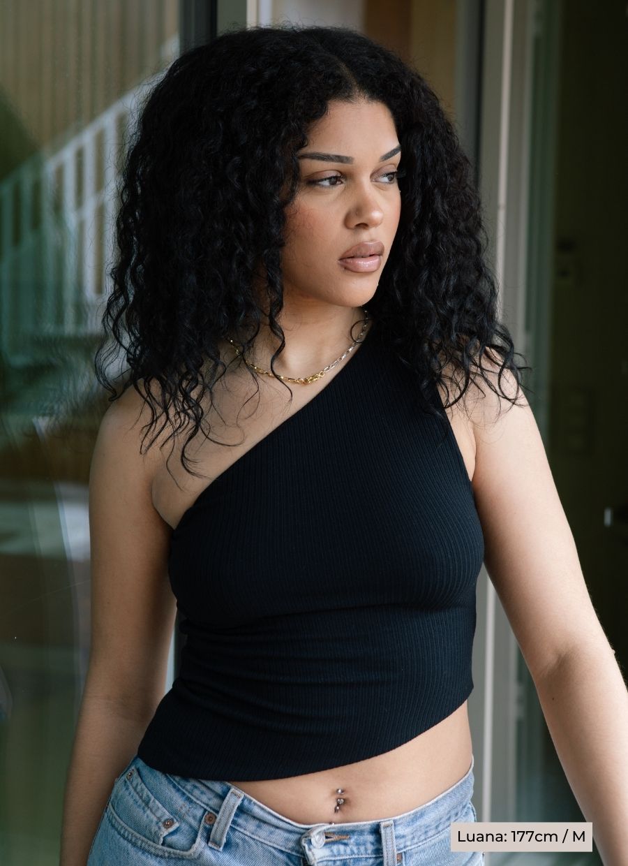 Asymmetrical One - Shoulder Top Modal - Black - Narah Soleigh | Luxe Line