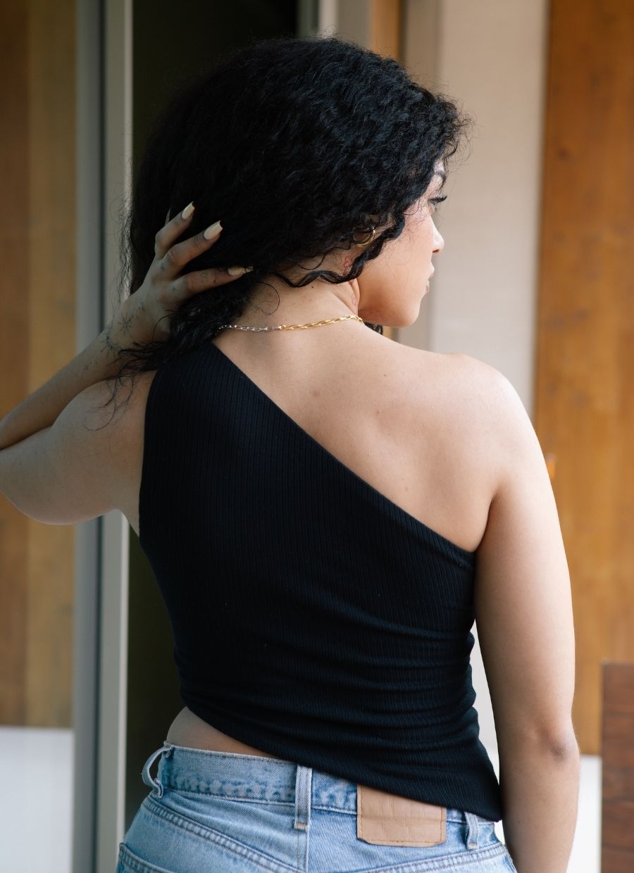 Asymmetrical One - Shoulder Top Modal - Black - Narah Soleigh | Luxe Line