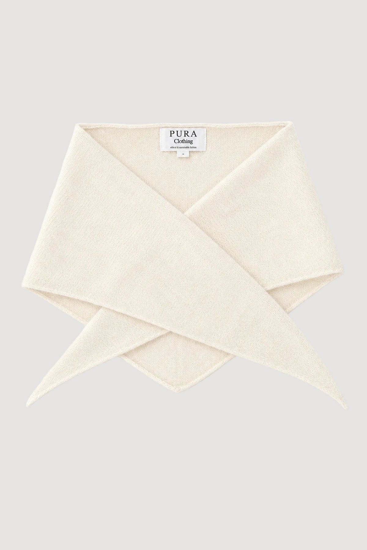 Weisses Bandana Triangle aus 100% Merinowolle von Pura Clothing