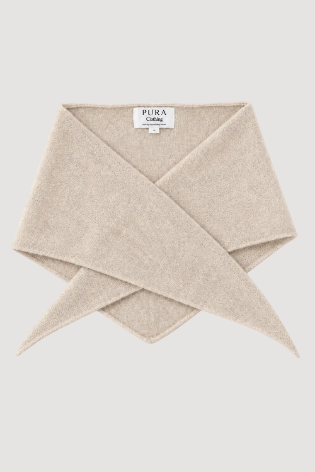 Beiges Bandana Triangle aus 100% Merinowolle von Pura Clothing