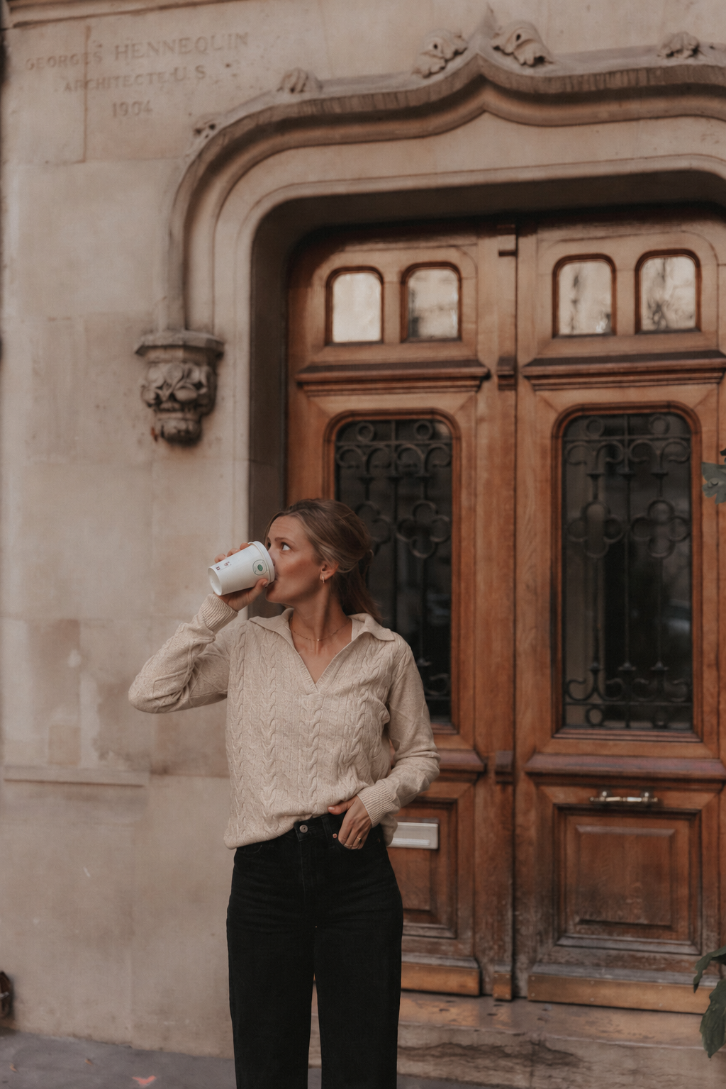 Beiger Strickpullover aus 100% Merinowolle von Pura Clothing