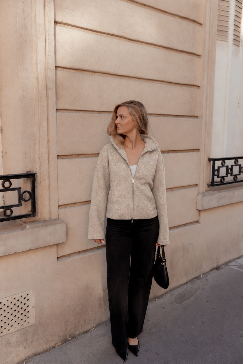 Beige Jacke Signature aus 100% Bio-Merinowolle von Pura Clothing